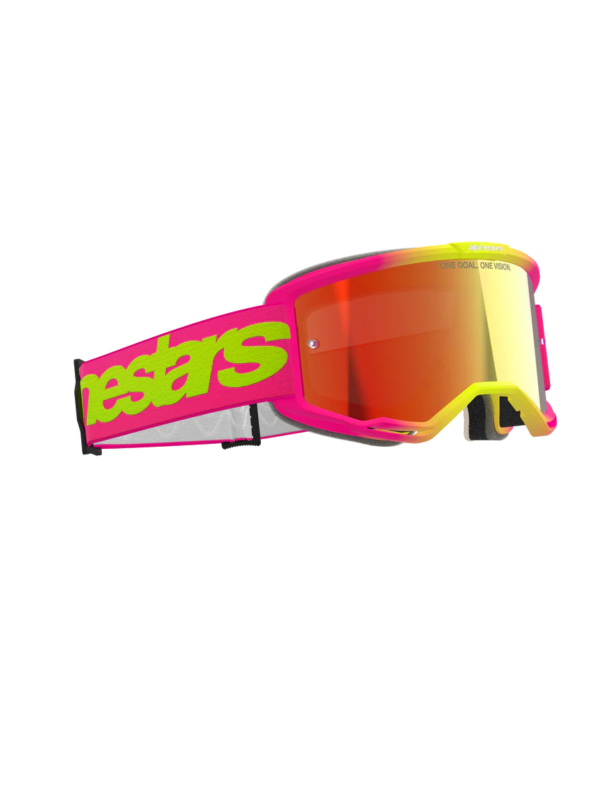 Goggle ALPINESTARS Vision 5 Wordmark Rosa FL Amarillo Mirror Rojo