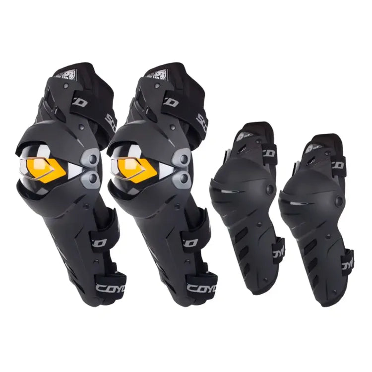 Kit Rodillera Codera Scoyco K17H17 Negro Amarillo