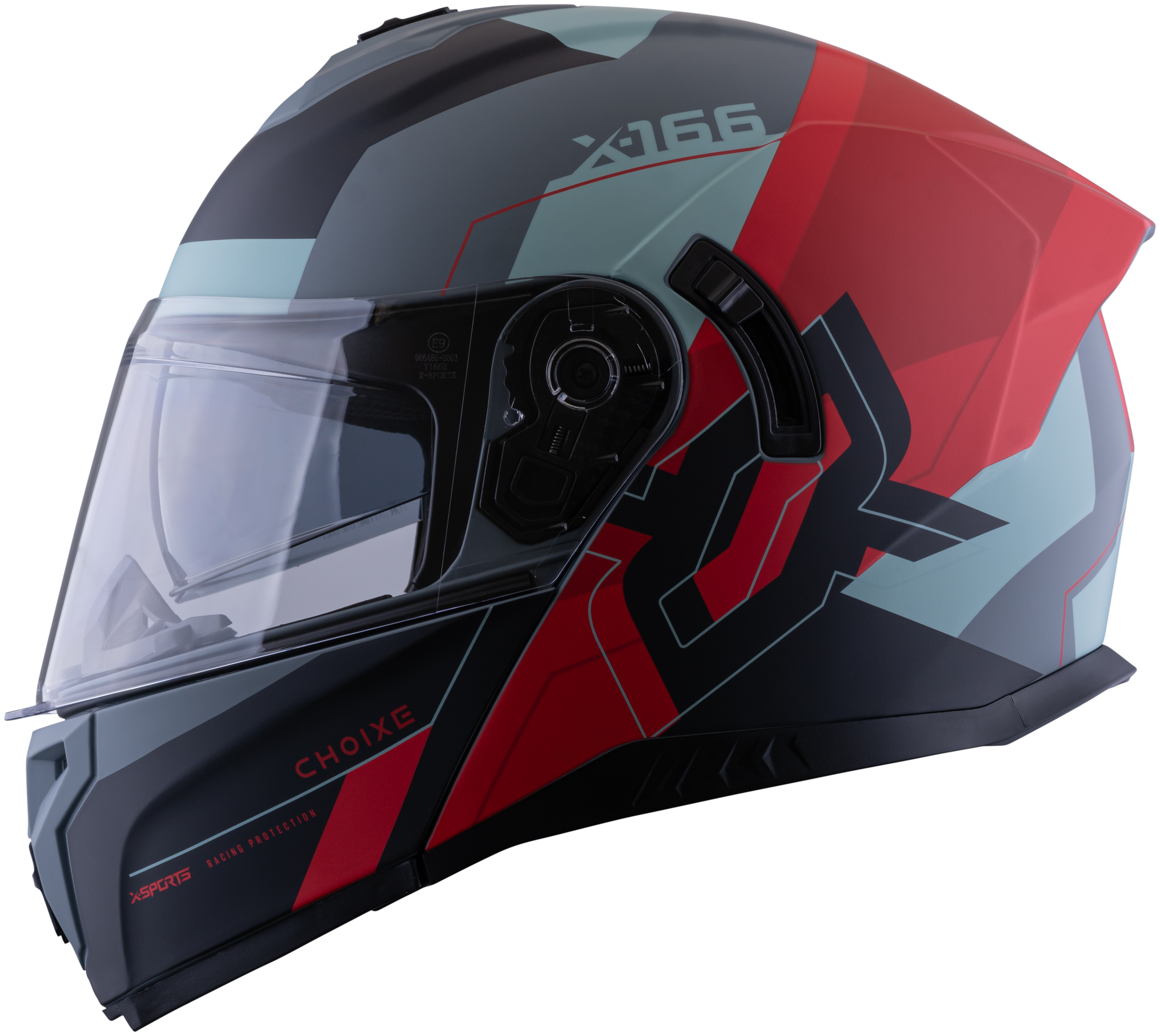 Casco XSPORTS 166 Choixe Gris Rojo Mate