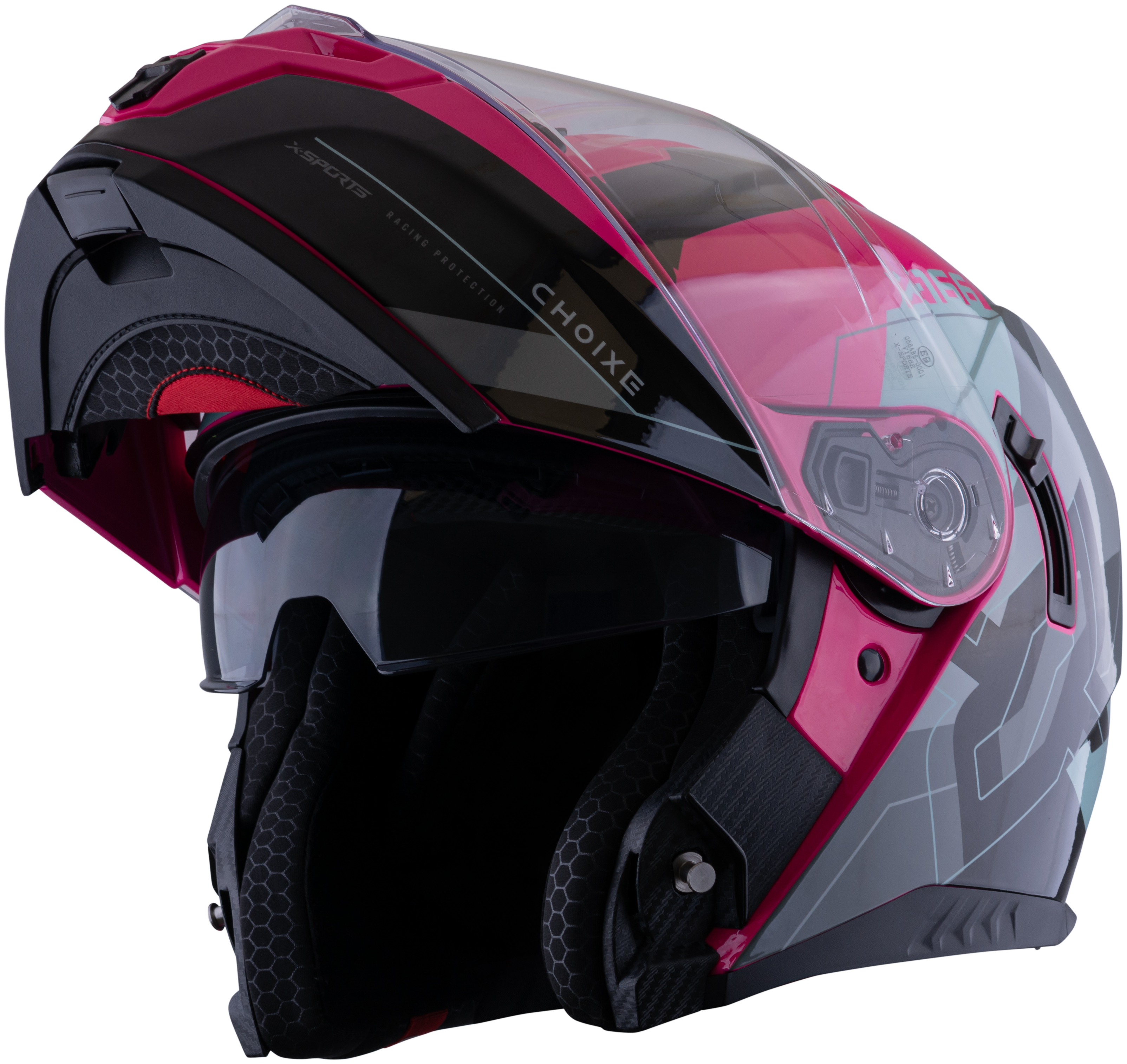 Casco XSPORTS 166 Choixe Gris Rosa brillante