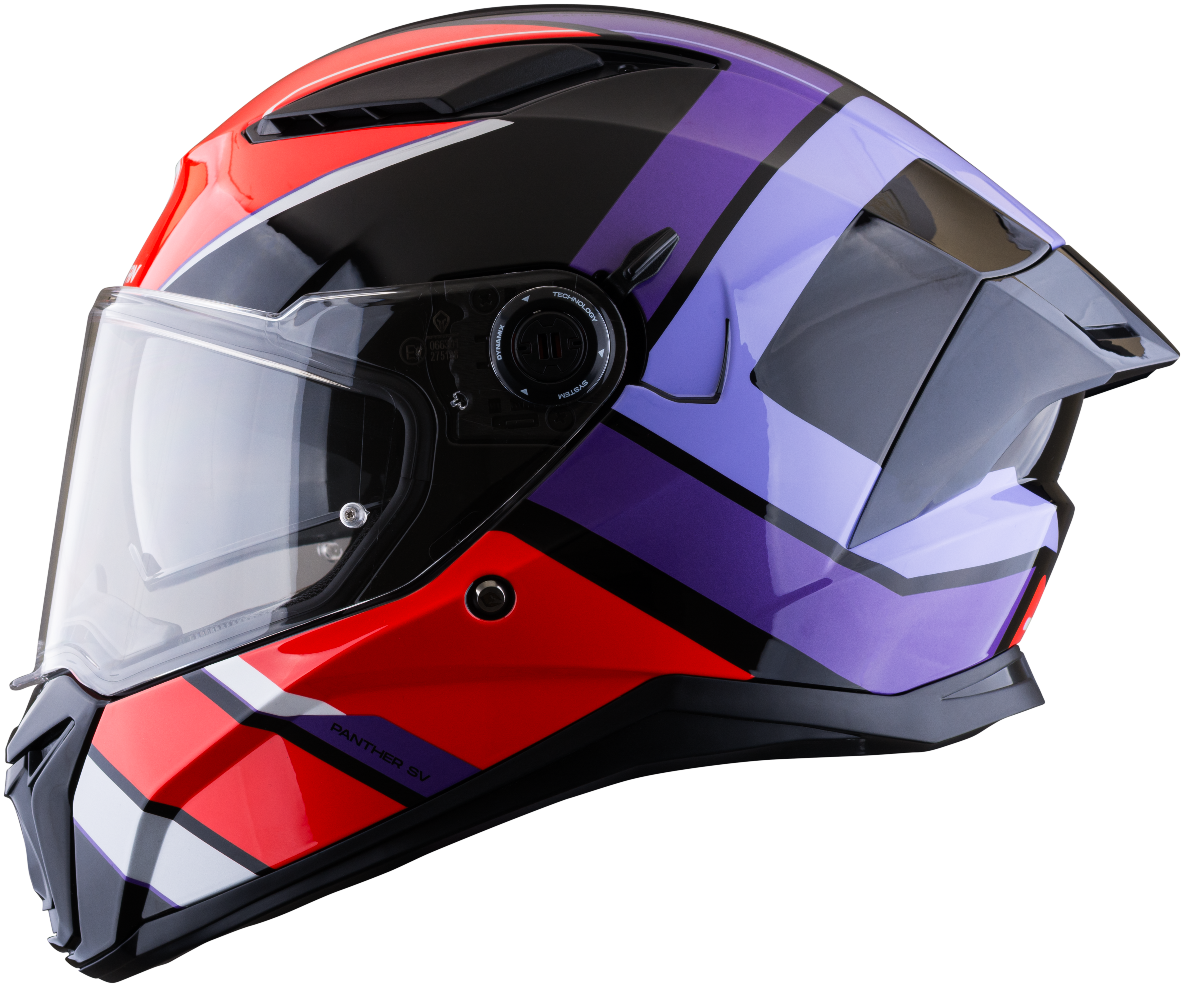 Casco SPARTAN Panther Valve Negro Rojo Morado