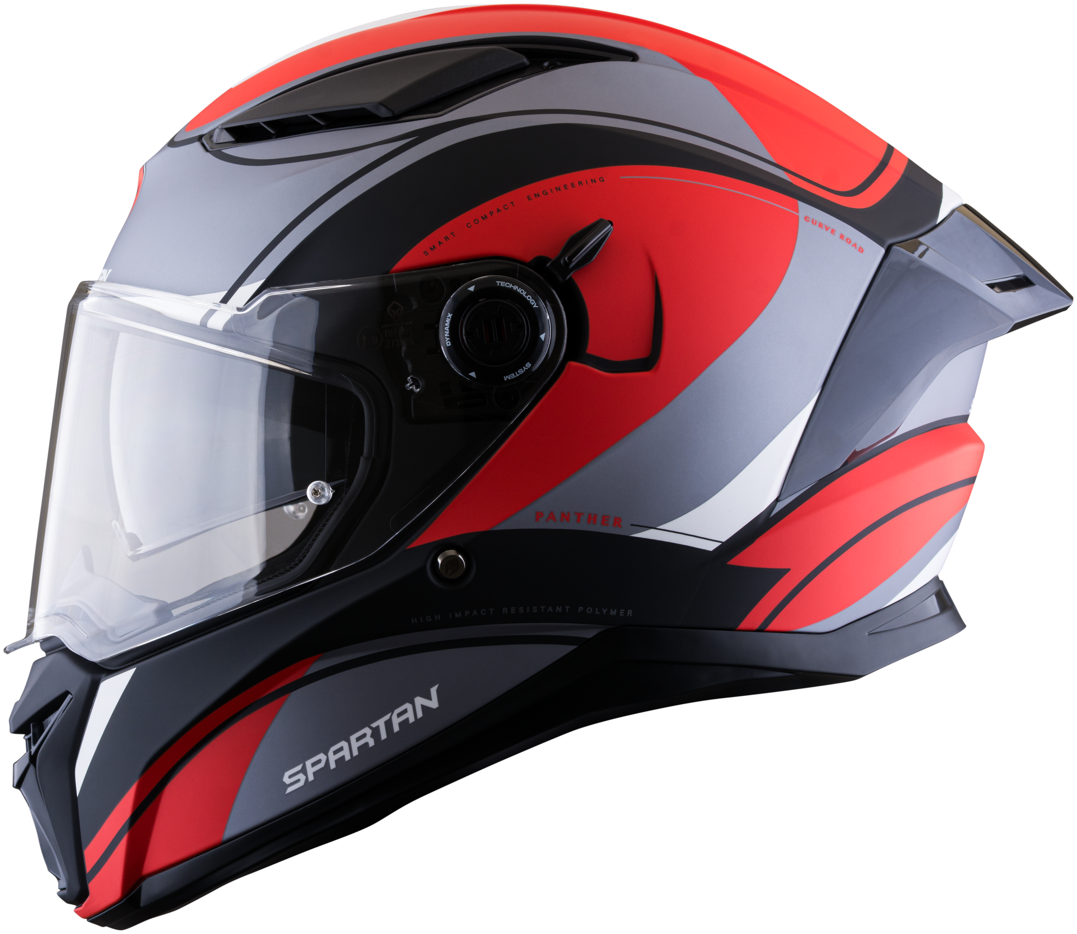Casco SPARTAN Panther CV Negro Rojo