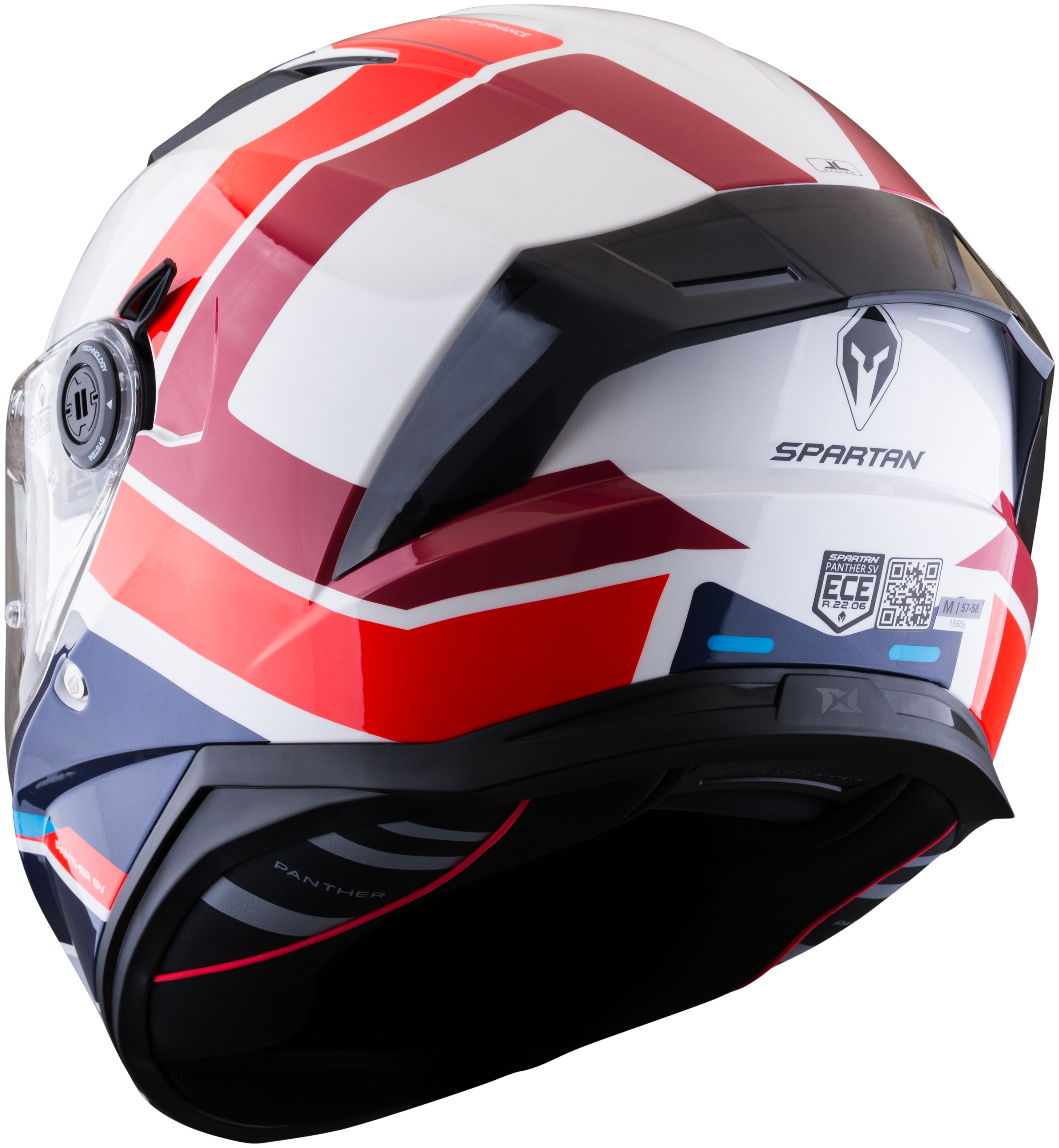Casco SPARTAN Panther Valve Blanco Rojo
