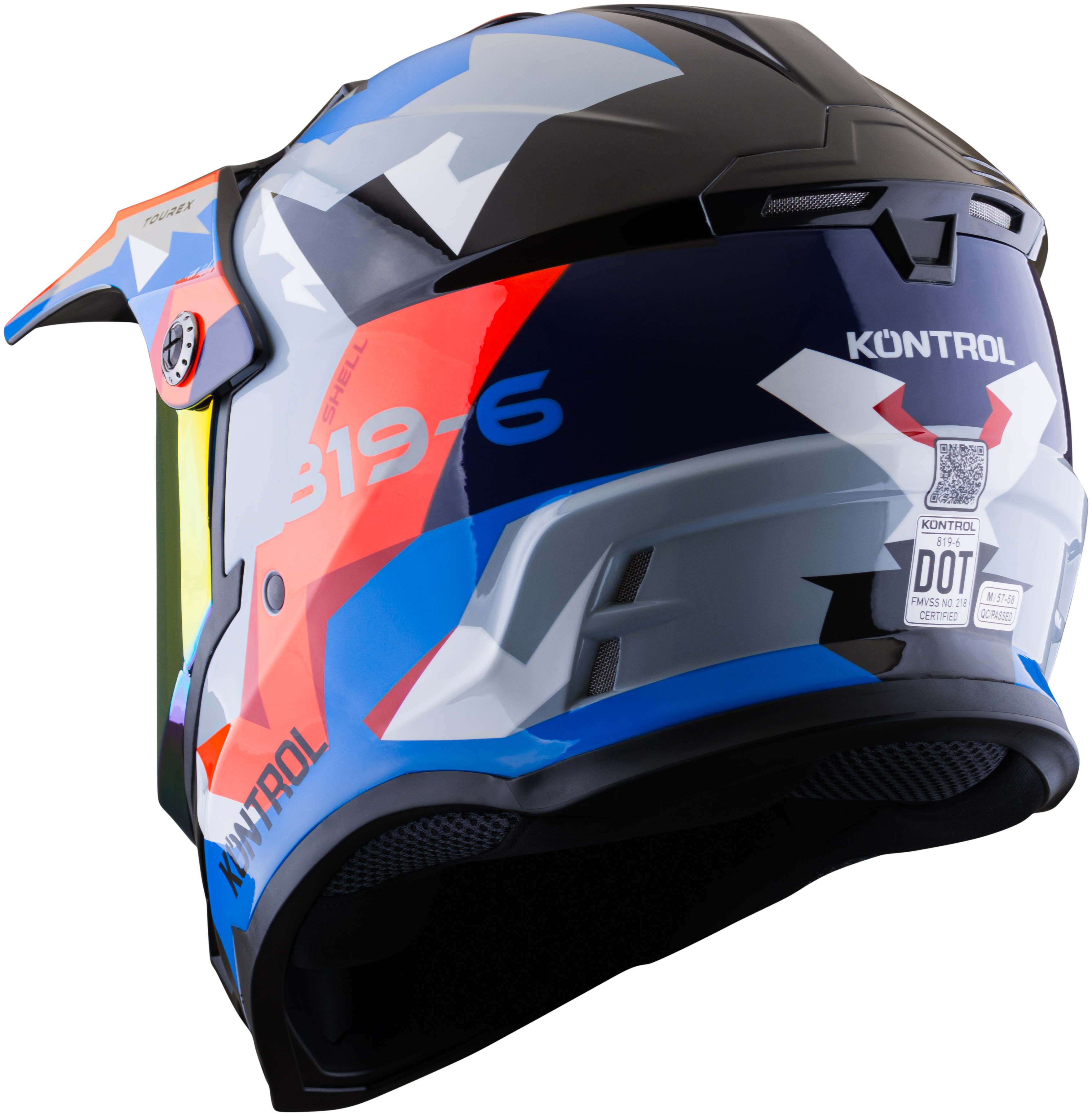 Casco KONTROL 819-6 Tourex Gris Rojo