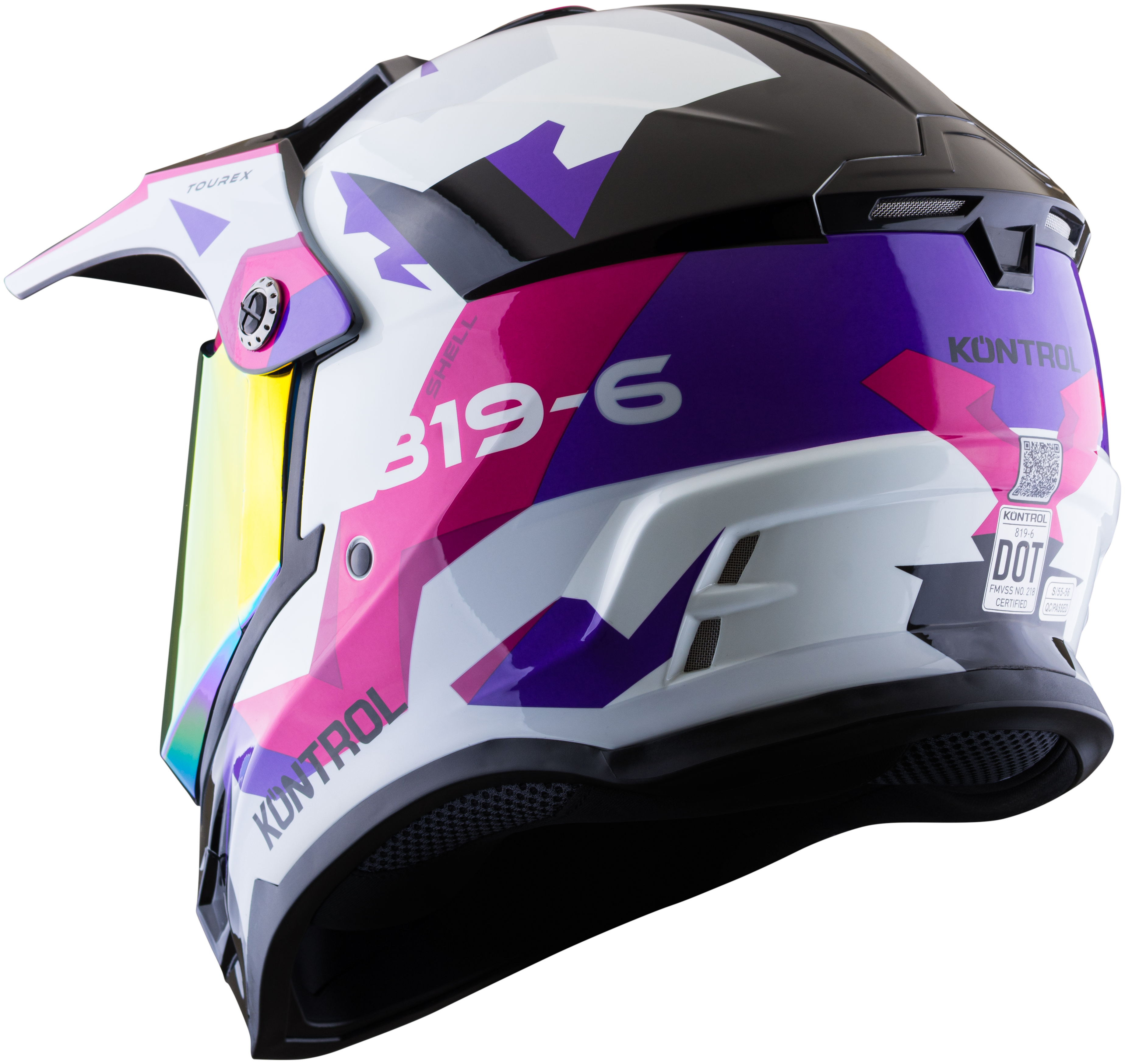 Casco KONTROL 819-6 Tourex Blanco Rosa