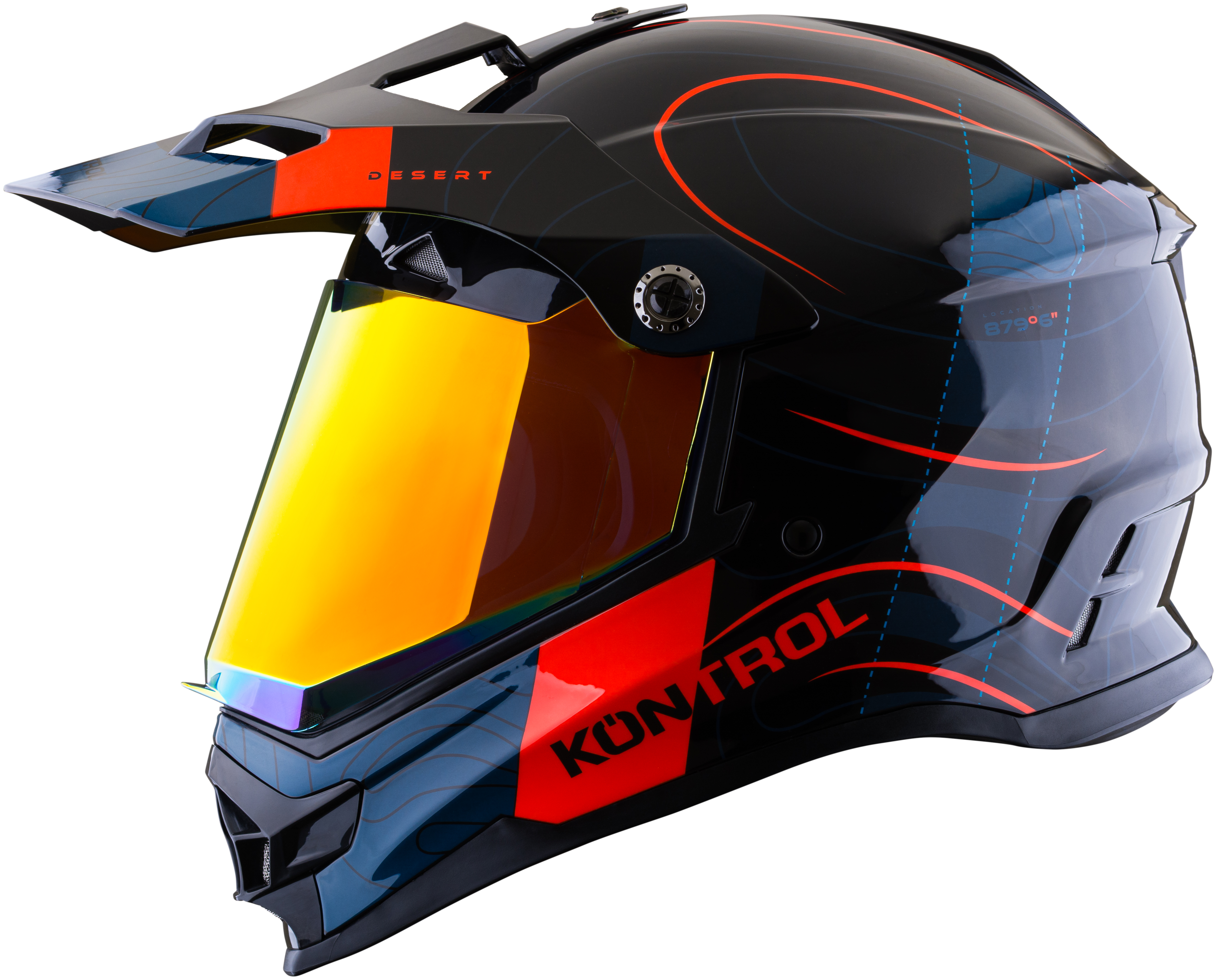 Casco KONTROL 819-6 Desert Azul Rojo