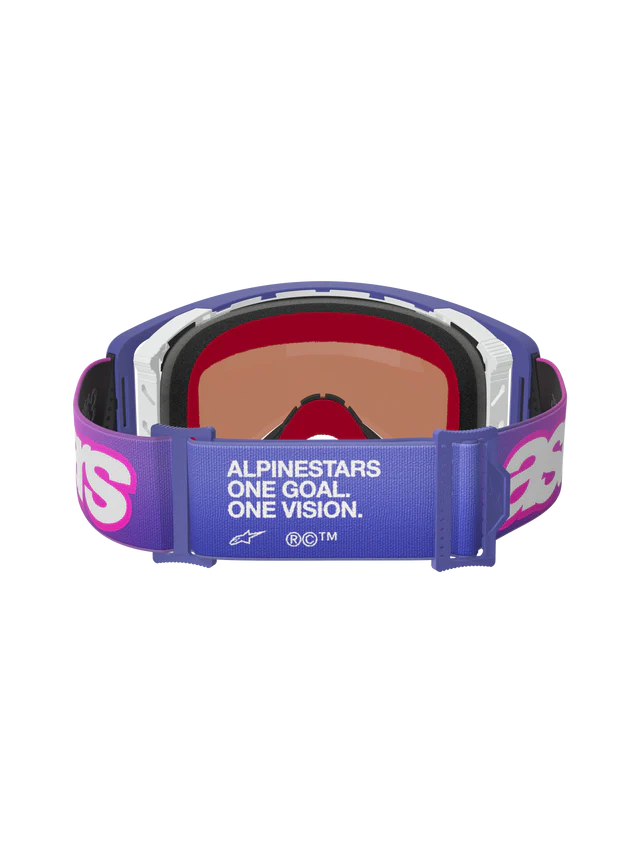 Gafas Goggle Alpinestars Supertech Vision Vista Morado Fluor Rosa Mirror Azul