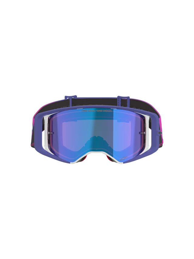 Gafas Goggle Alpinestars Supertech Vision Vista Morado Fluor Rosa Mirror Azul