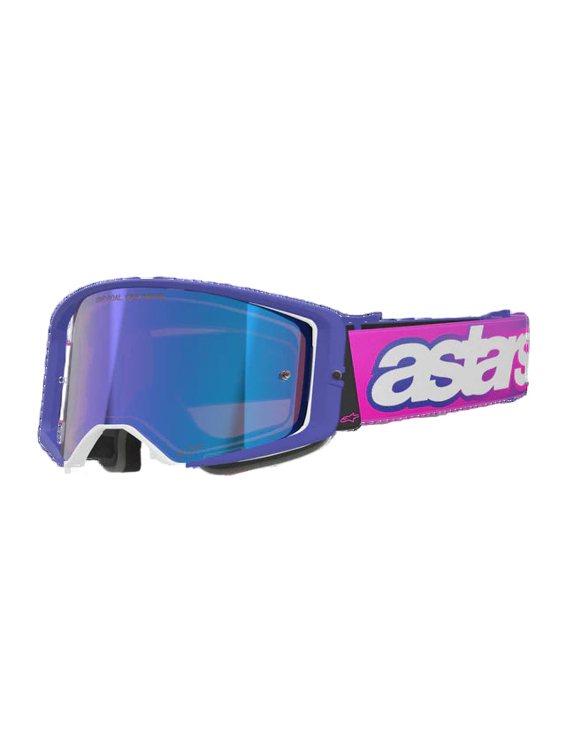 Gafas Goggle Alpinestars Supertech Vision Vista Morado Fluor Rosa Mirror Azul