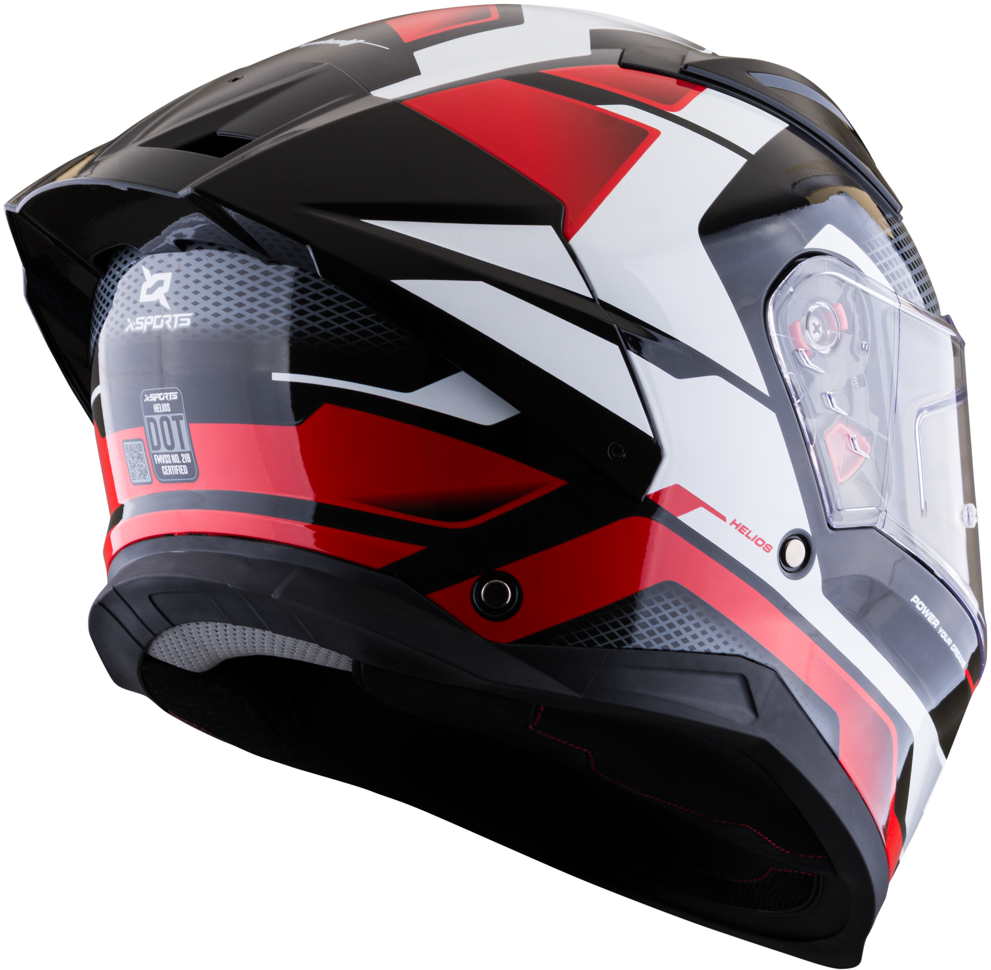 Casco XSPORTS Helios Asphalt Negro Rojo Blanco