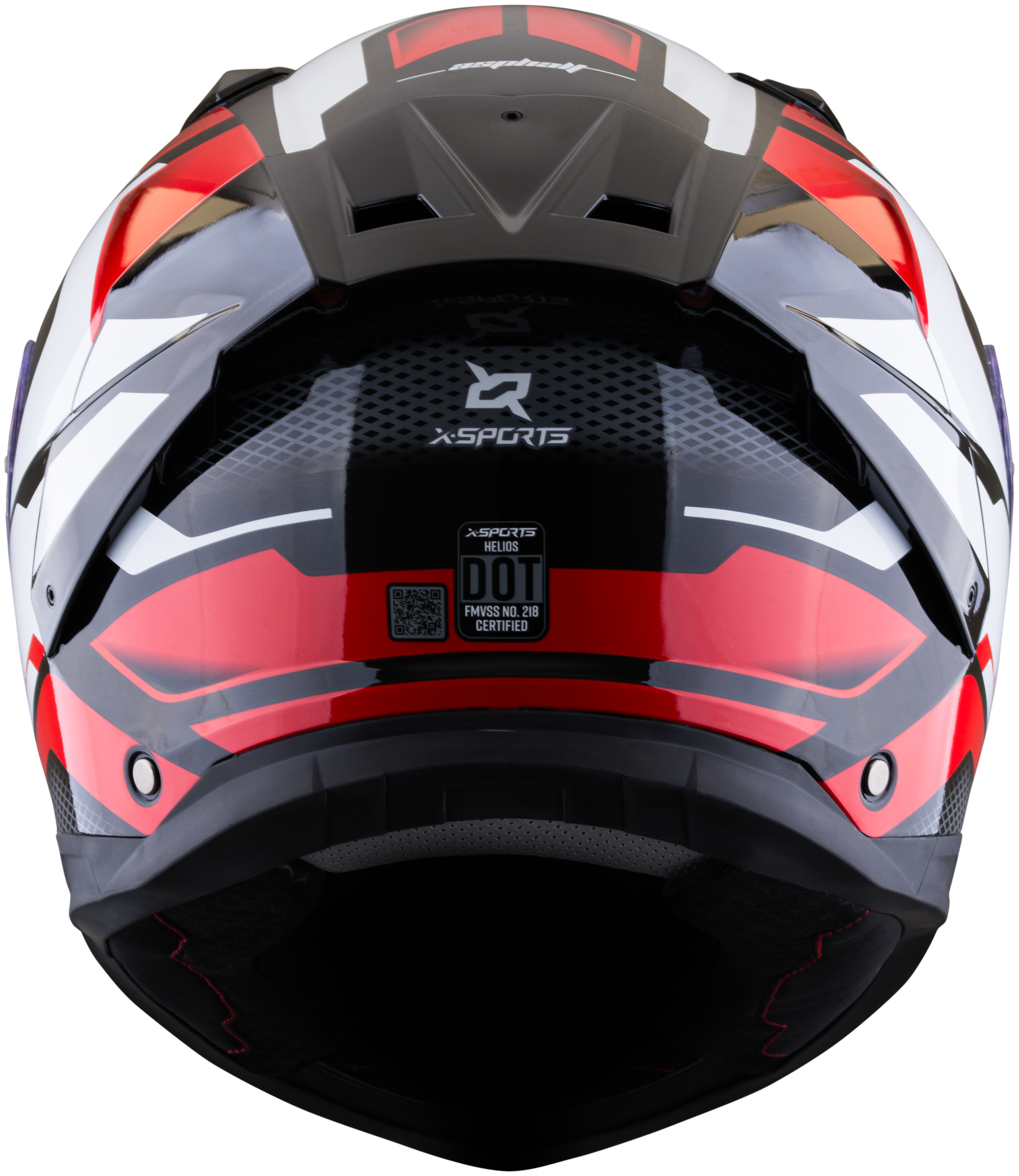Casco XSPORTS Helios Asphalt Negro Rojo Blanco