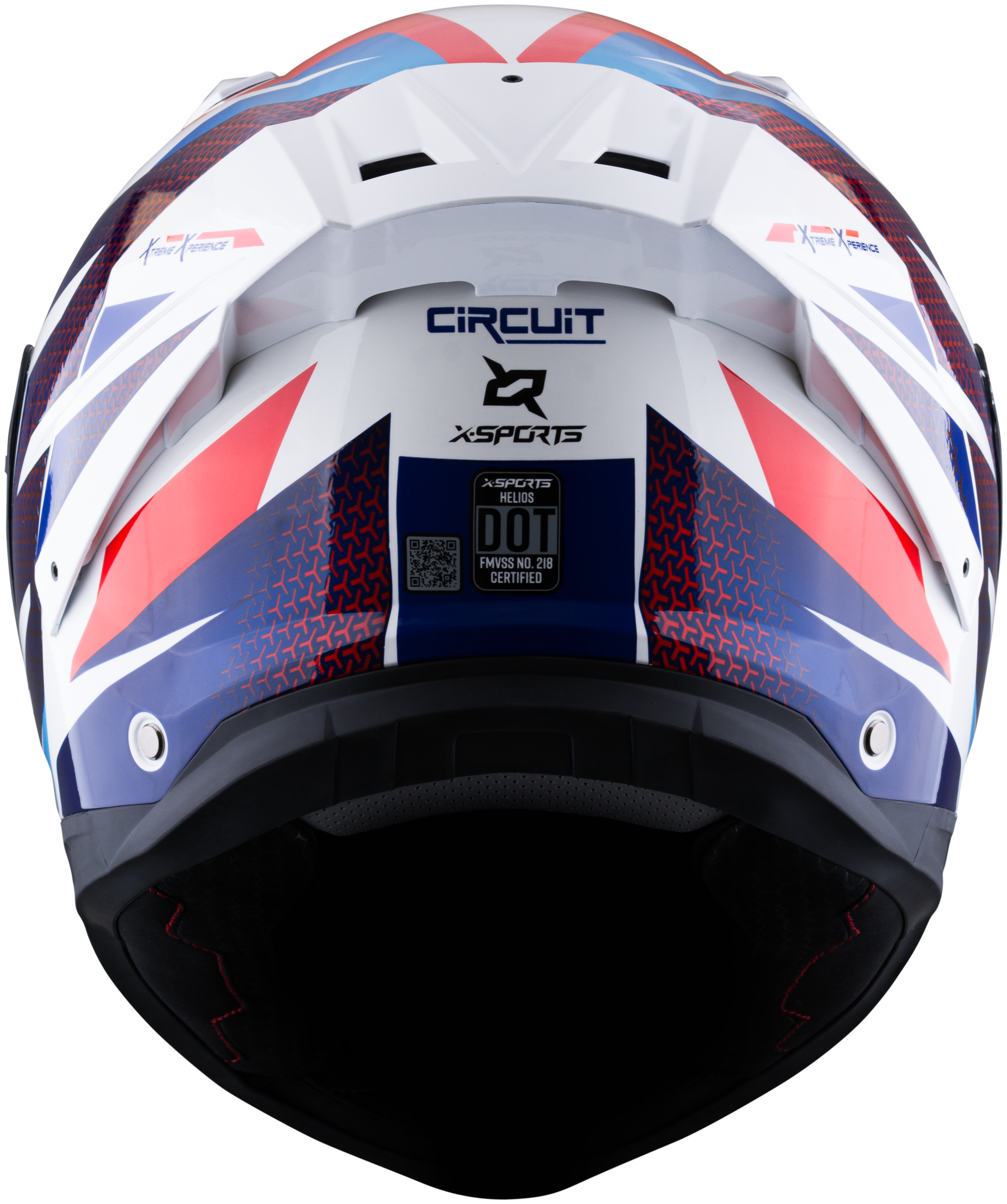 Casco XSPORTS Helios Circuit Blanco Rojo Azul