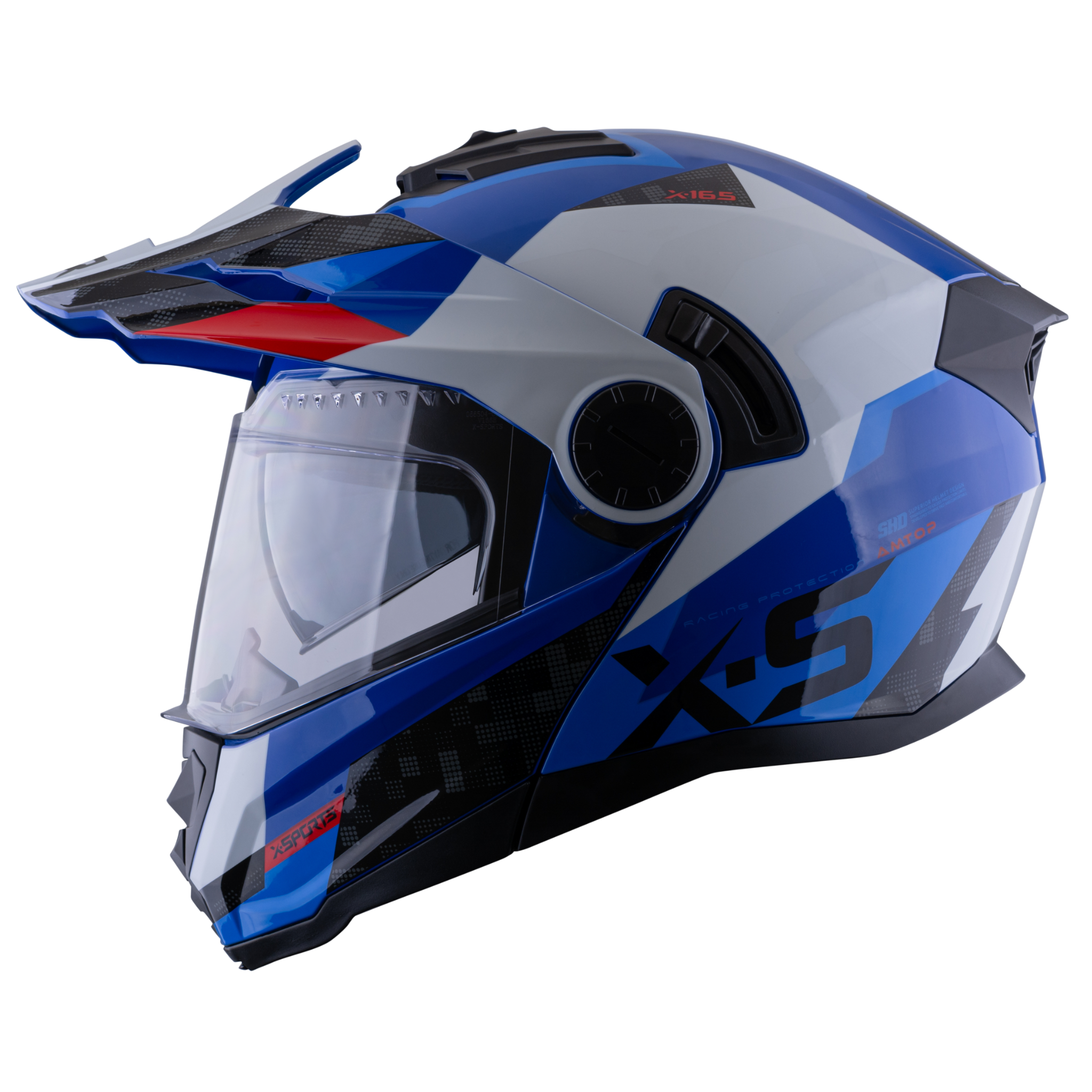 Casco Xsports X-165 Amptop Azul Rojo Brillante