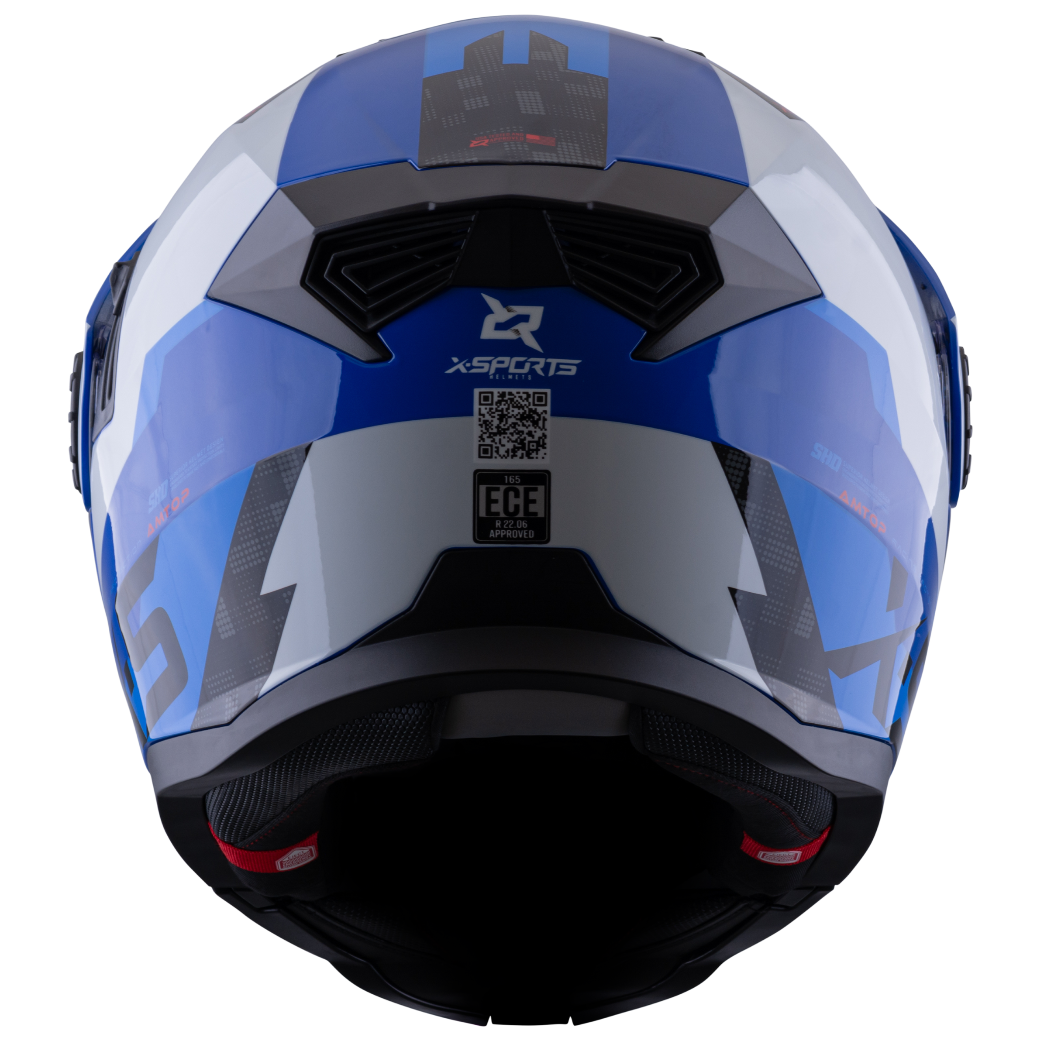 Casco Xsports X-165 Amptop Azul Rojo Brillante