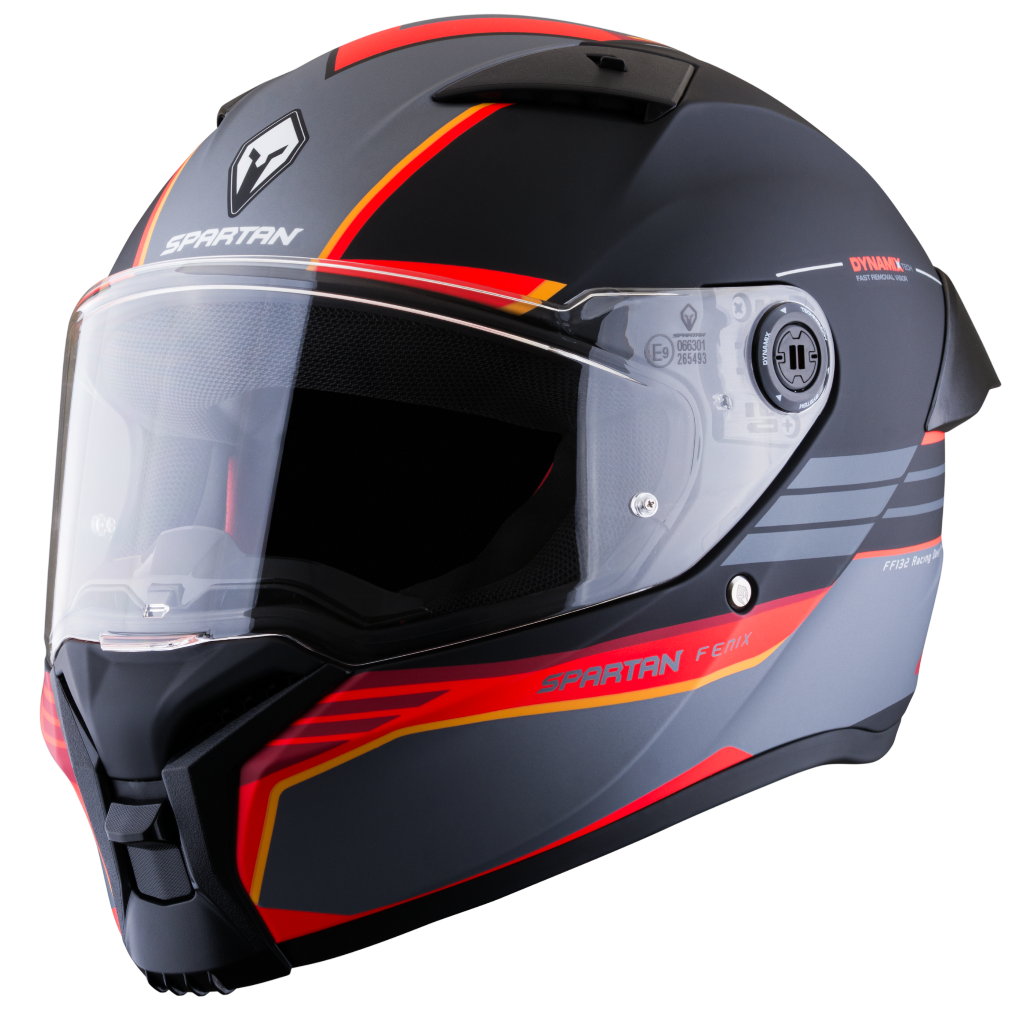 Casco SPARTAN Fenix Slab Negro Gris Rojo