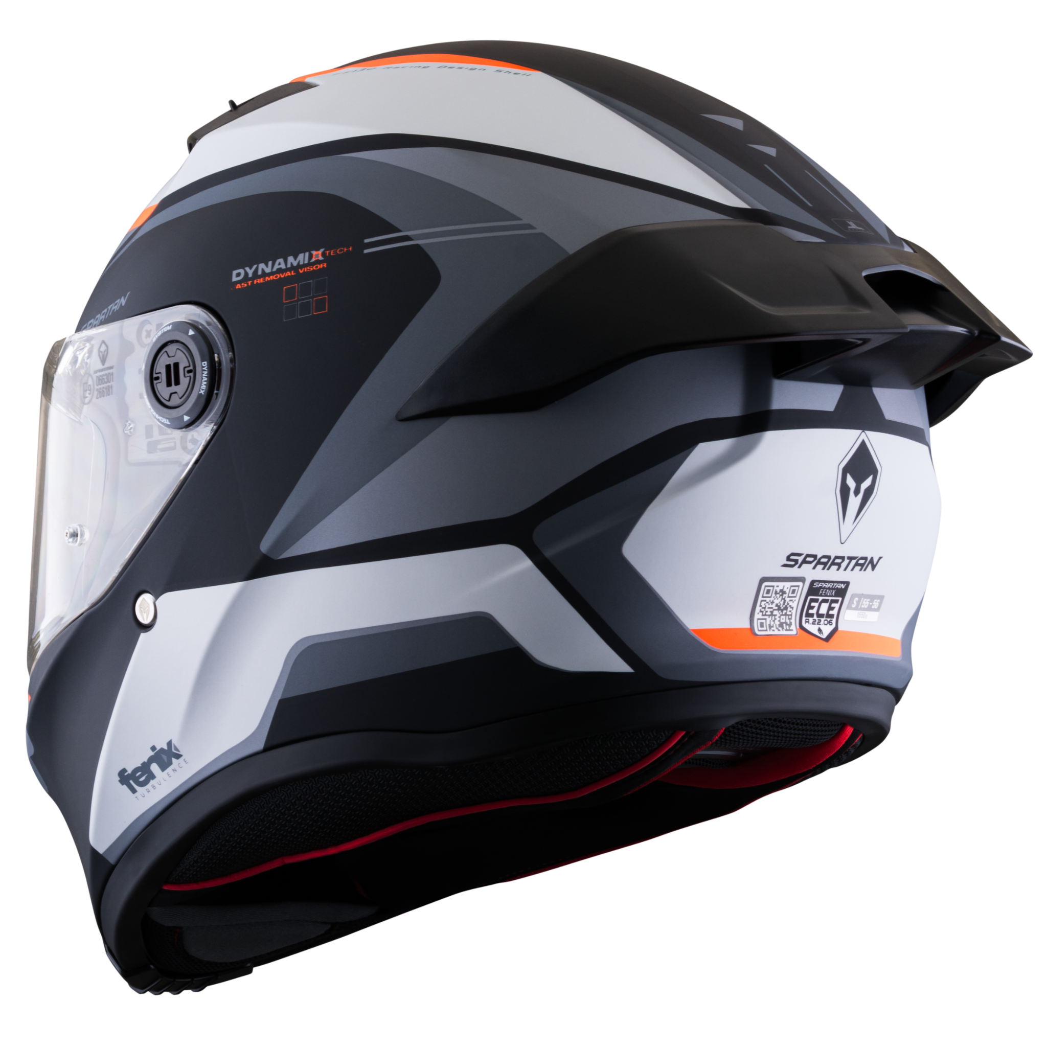 Casco SPARTAN Fenix Turb Negro Gris Naranja