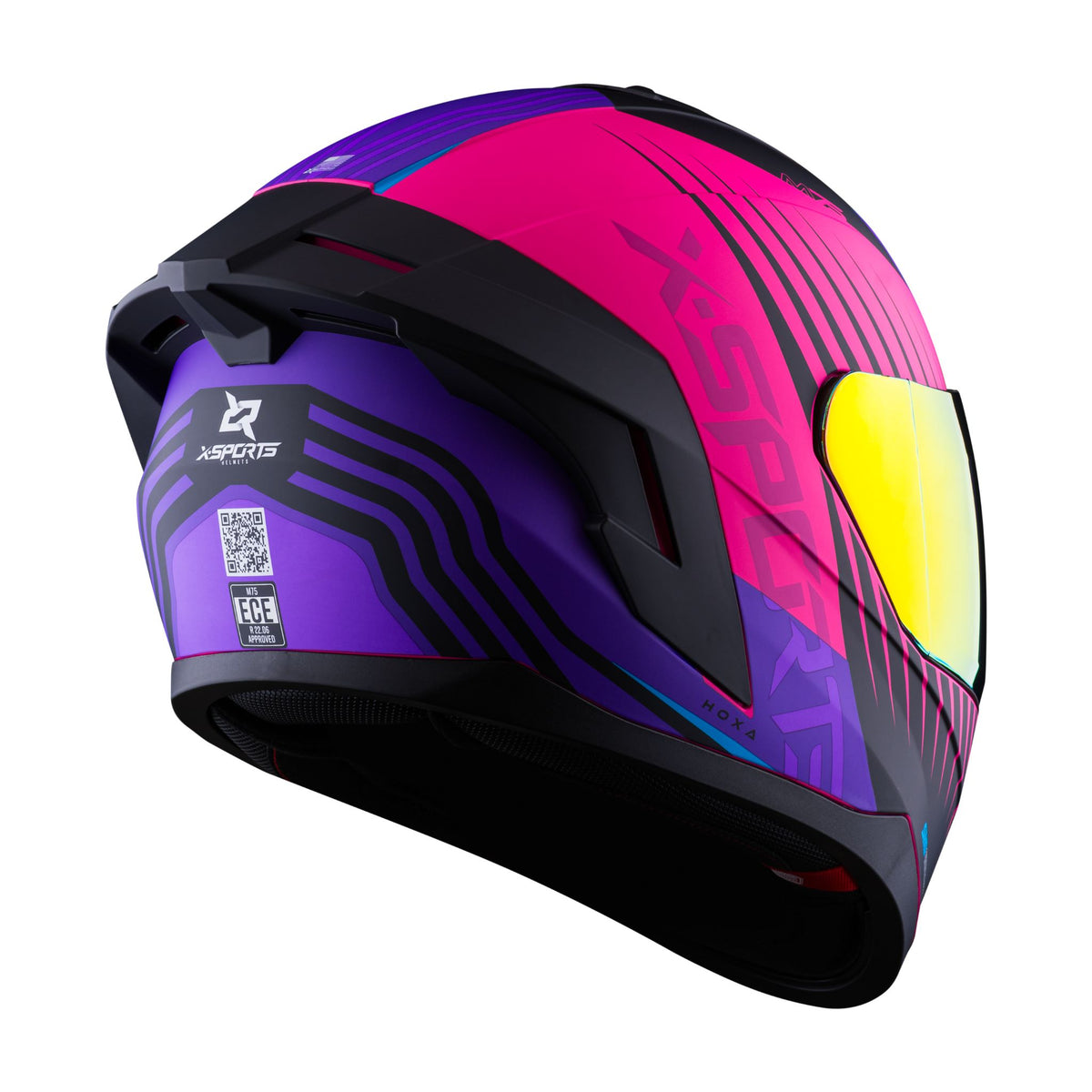 Casco XSPORTS M75 Hoxa Negro Morado