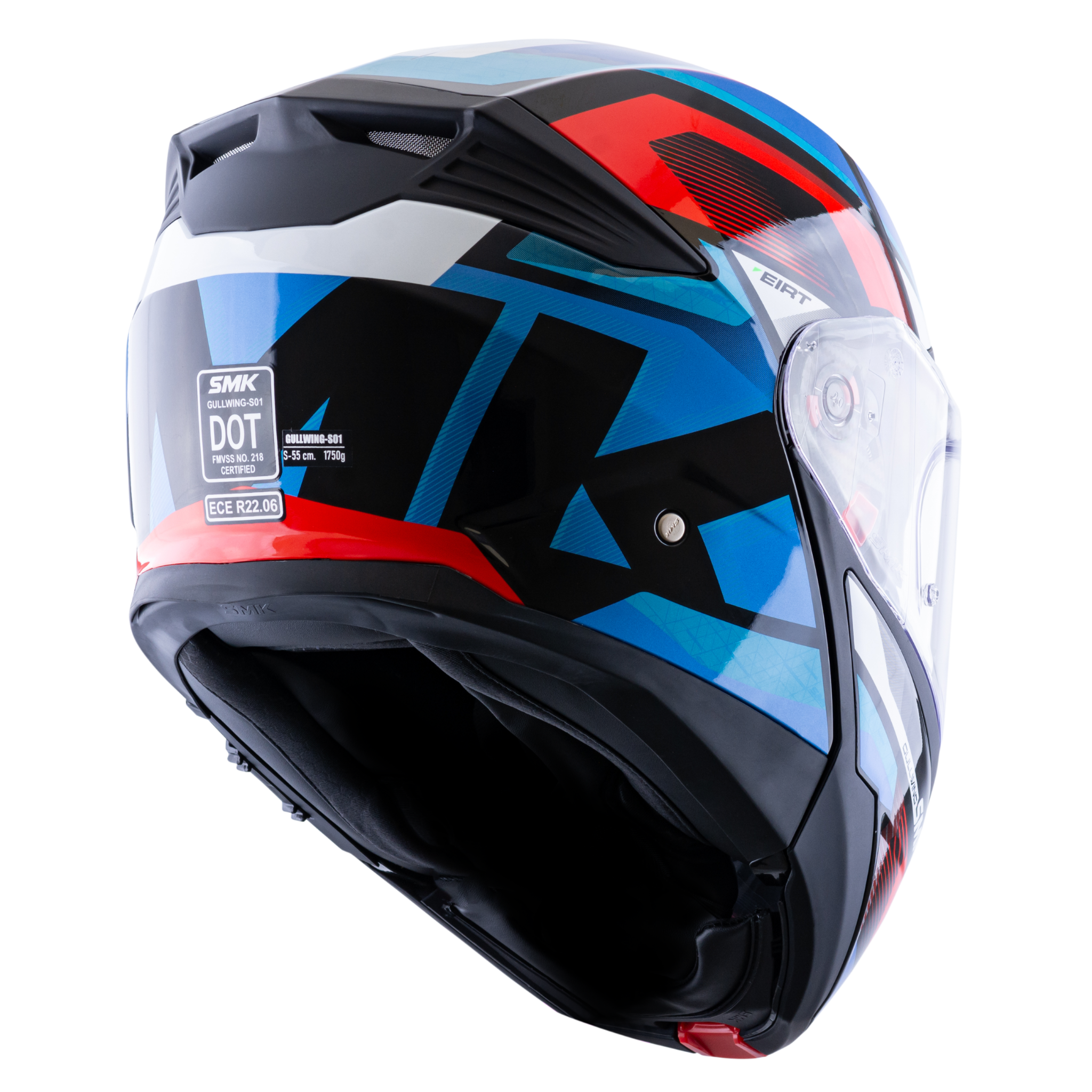 Casco SMK Gullwing Charger Azul Rojo Blanco