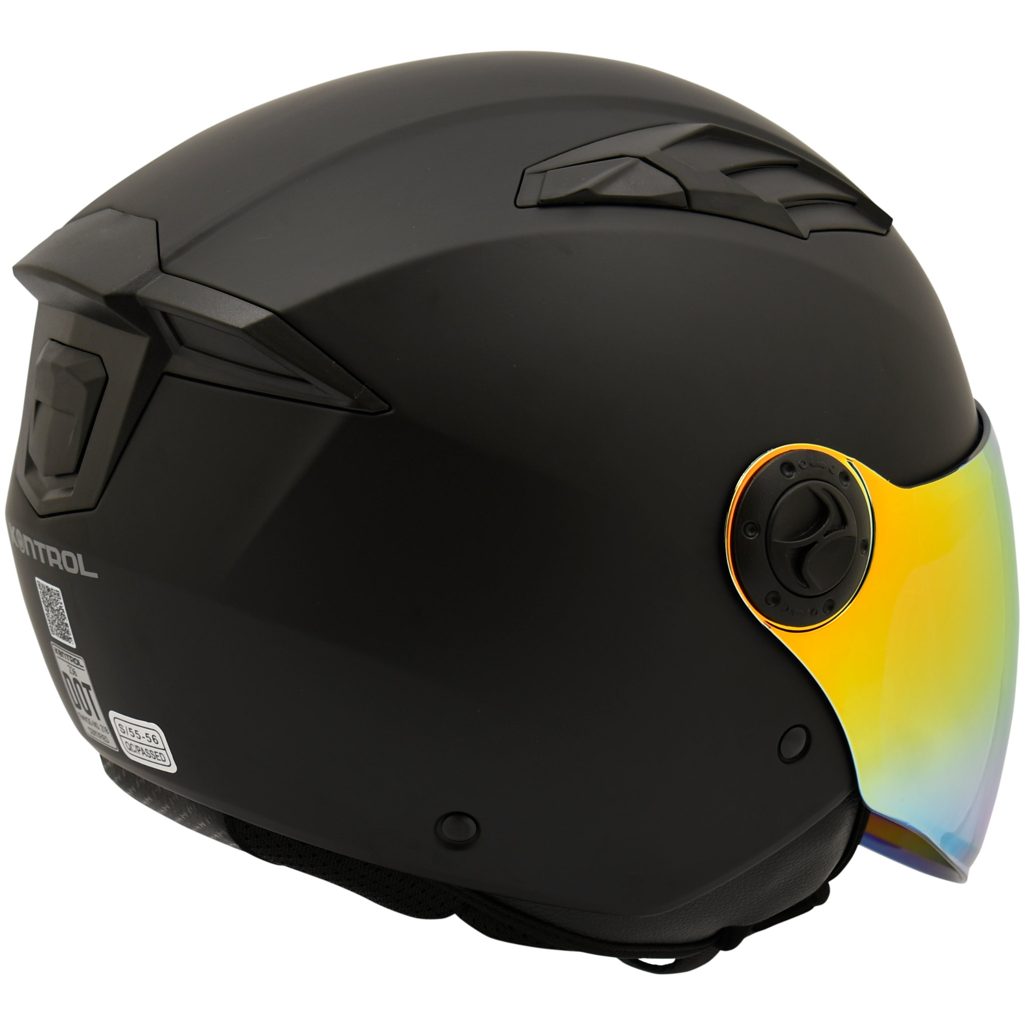 Casco Kontrol 236 Reloaded Negro Mate Visor Rojo