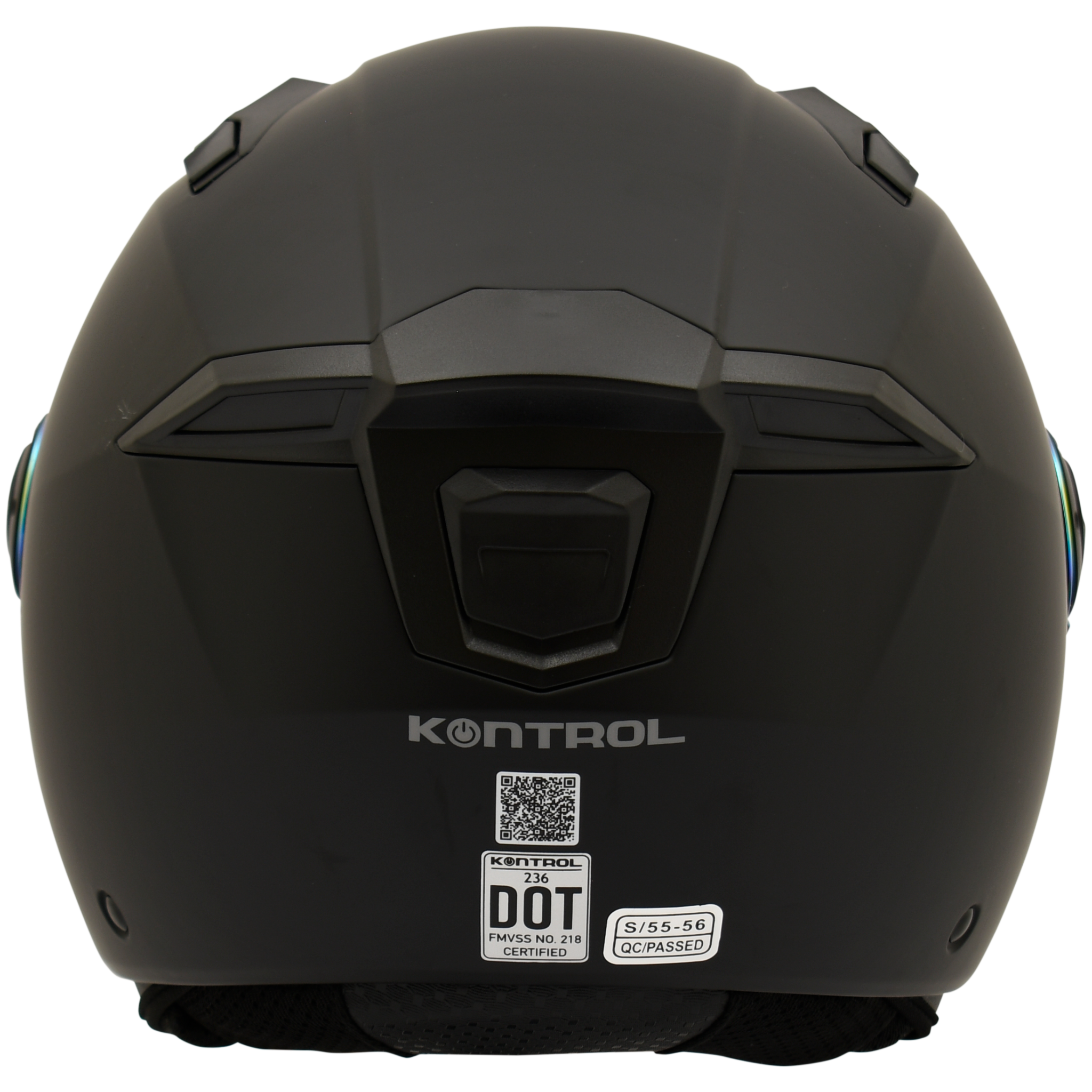 Casco Kontrol 236 Reloaded Negro Mate Visor Rojo