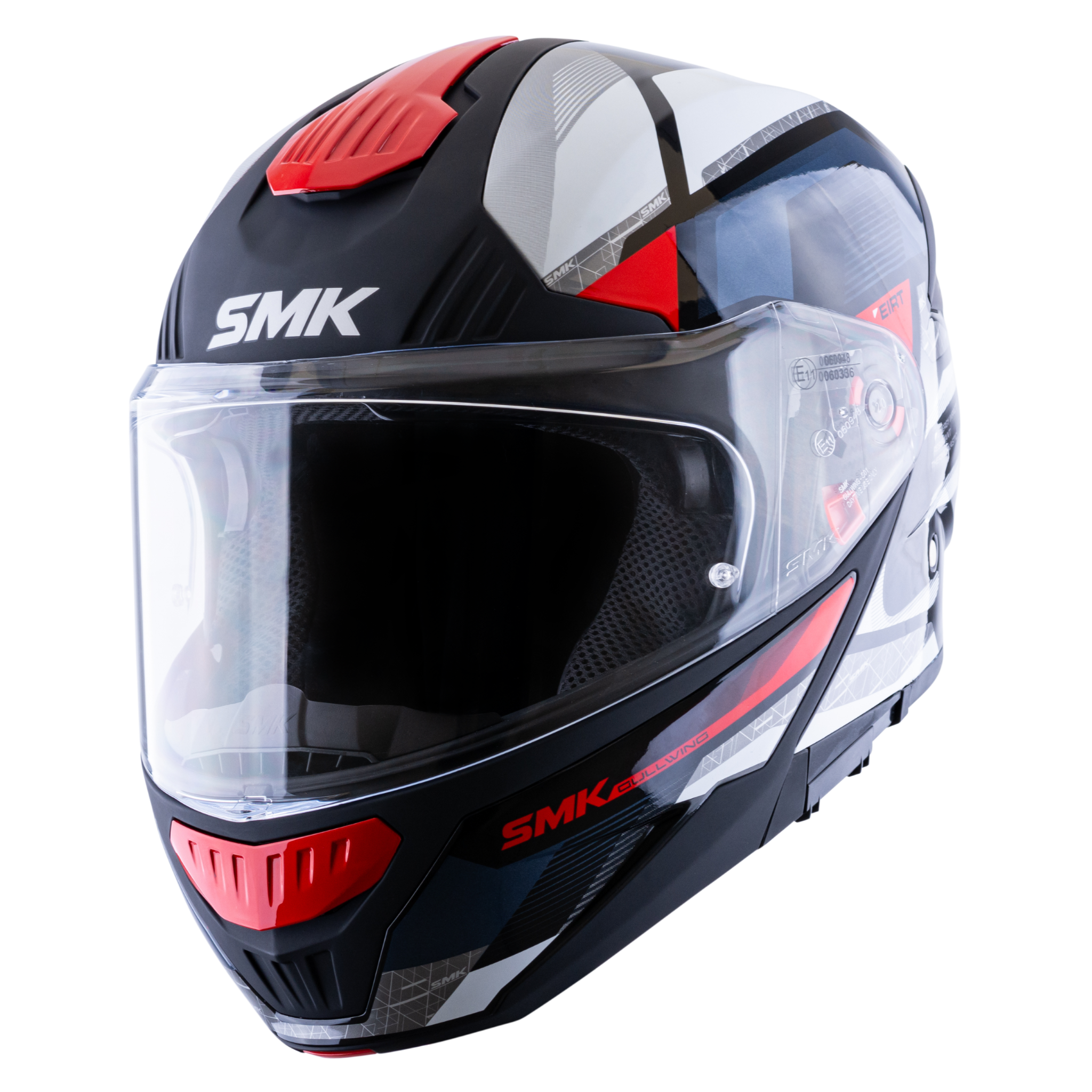 Casco SMK Gullwing Charger Blanco Gris Rojo