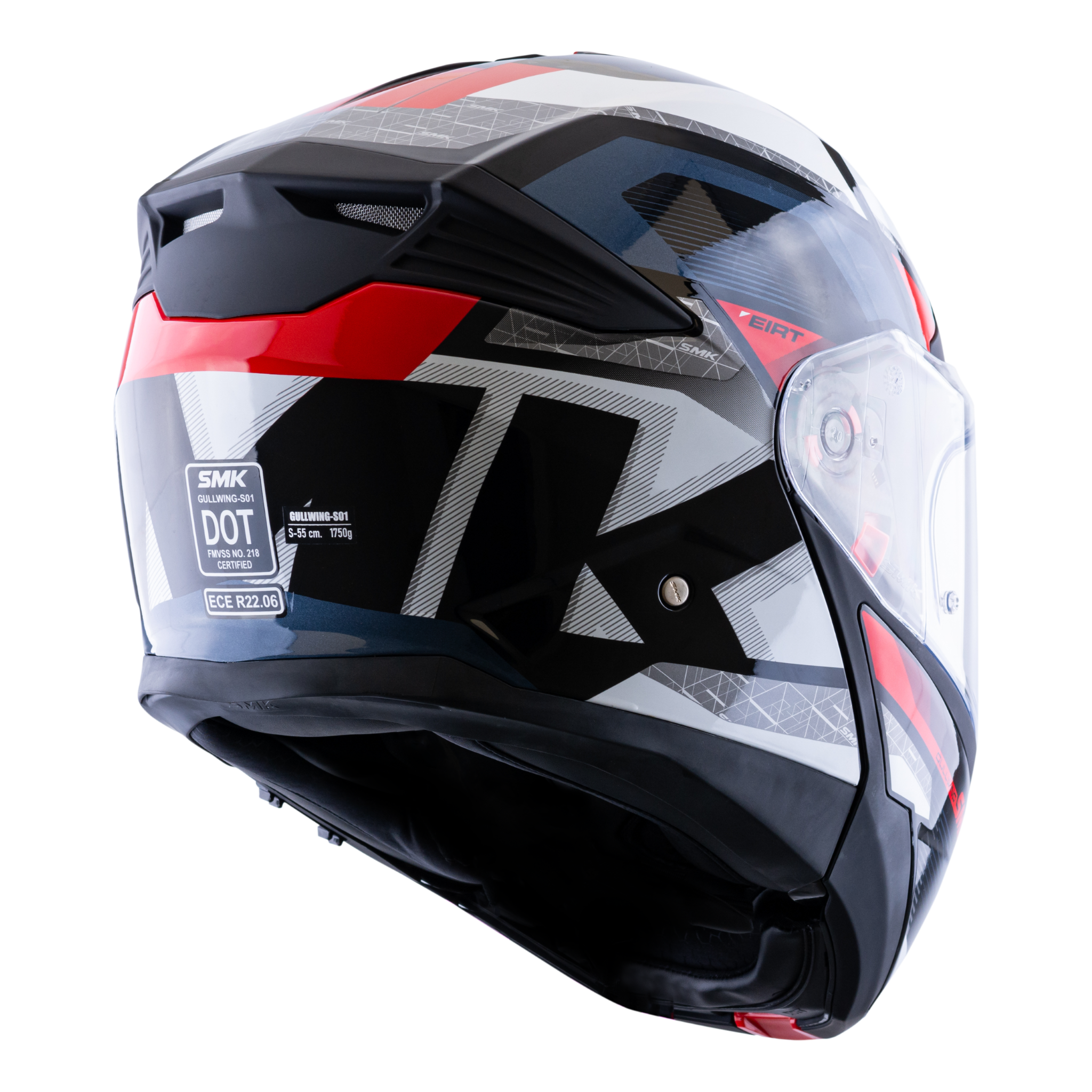 Casco SMK Gullwing Charger Blanco Gris Rojo