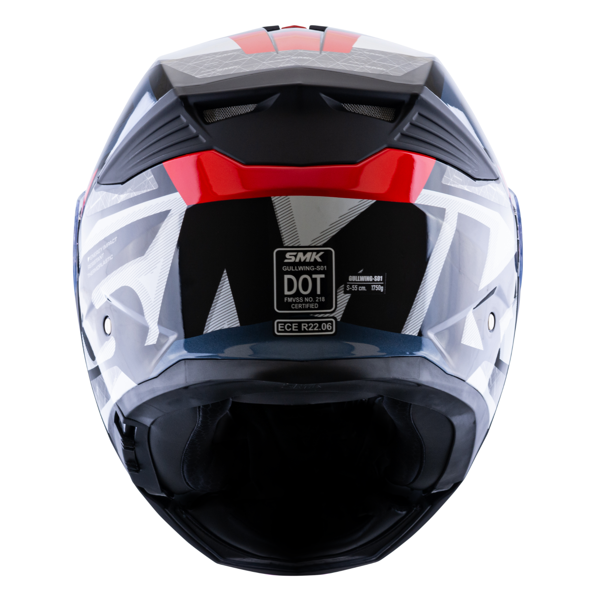 Casco SMK Gullwing Charger Blanco Gris Rojo