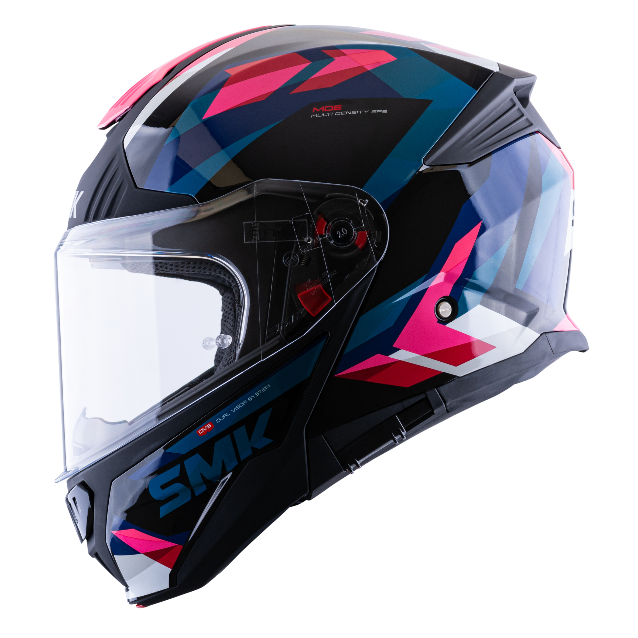 Casco SMK Gullwing Charger Negro Azul Rosa