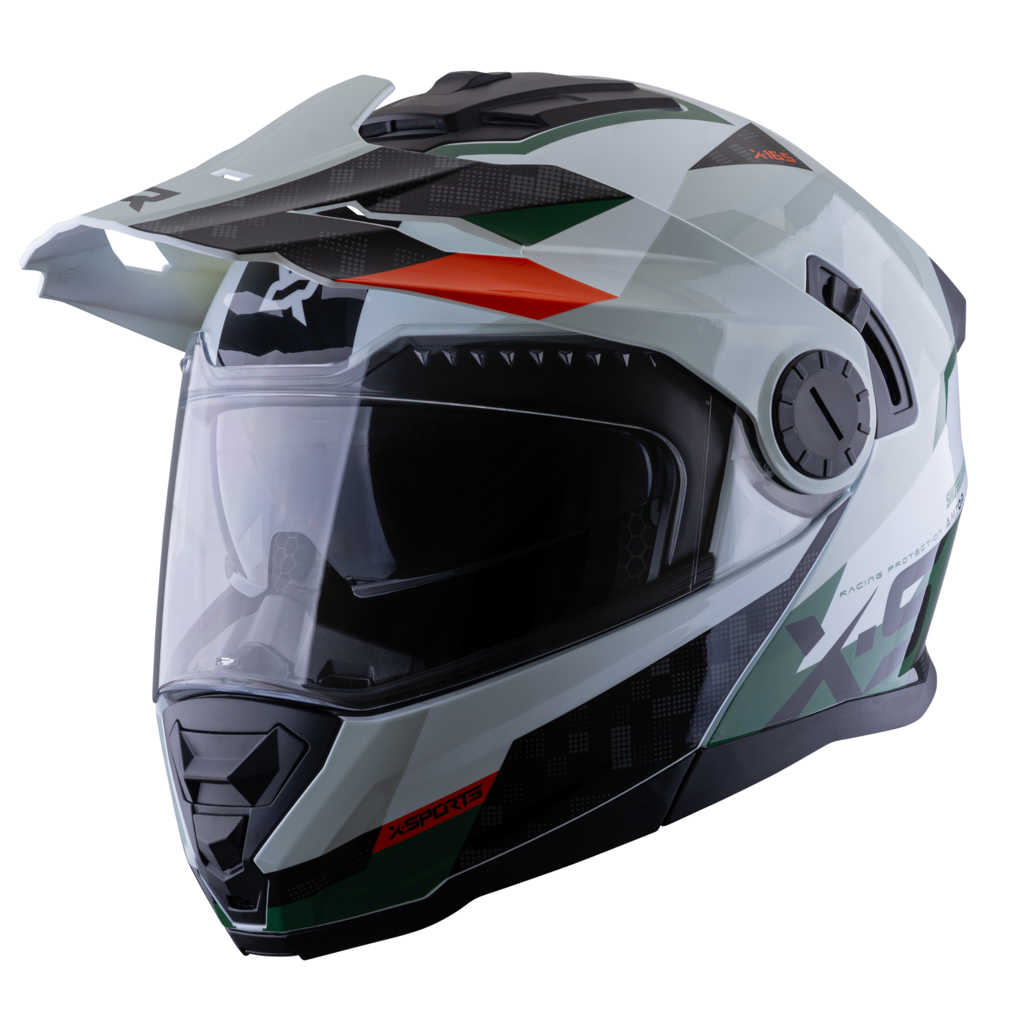Casco xsports X165 Amptop Gris Naranja Brillante