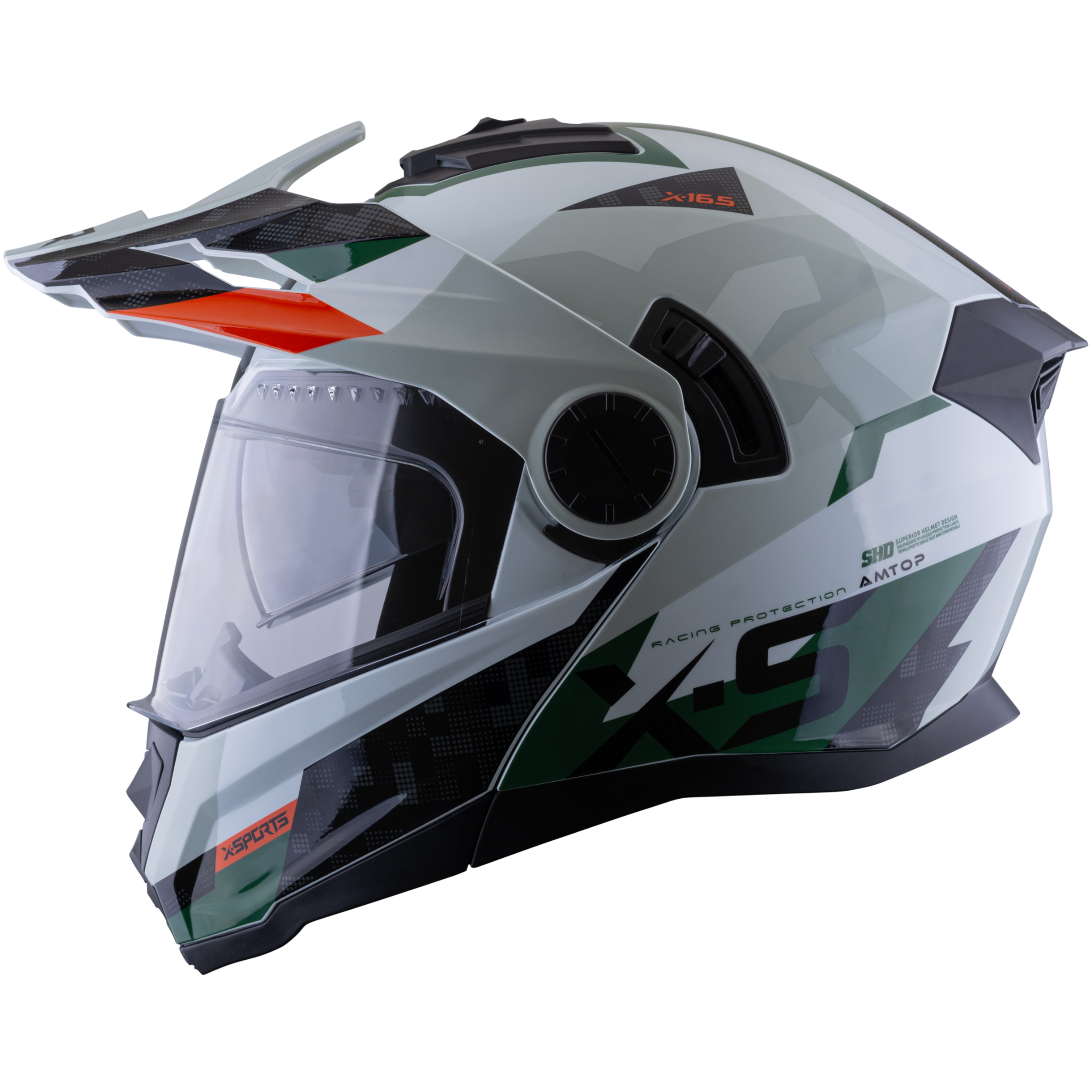 Casco xsports X165 Amptop Gris Naranja Brillante