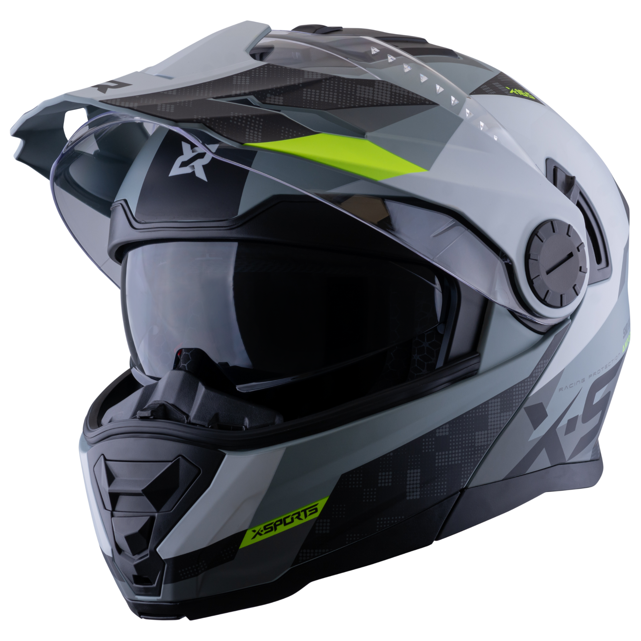 Casco XSPORTS X-165 Amptop Gris Amarillo