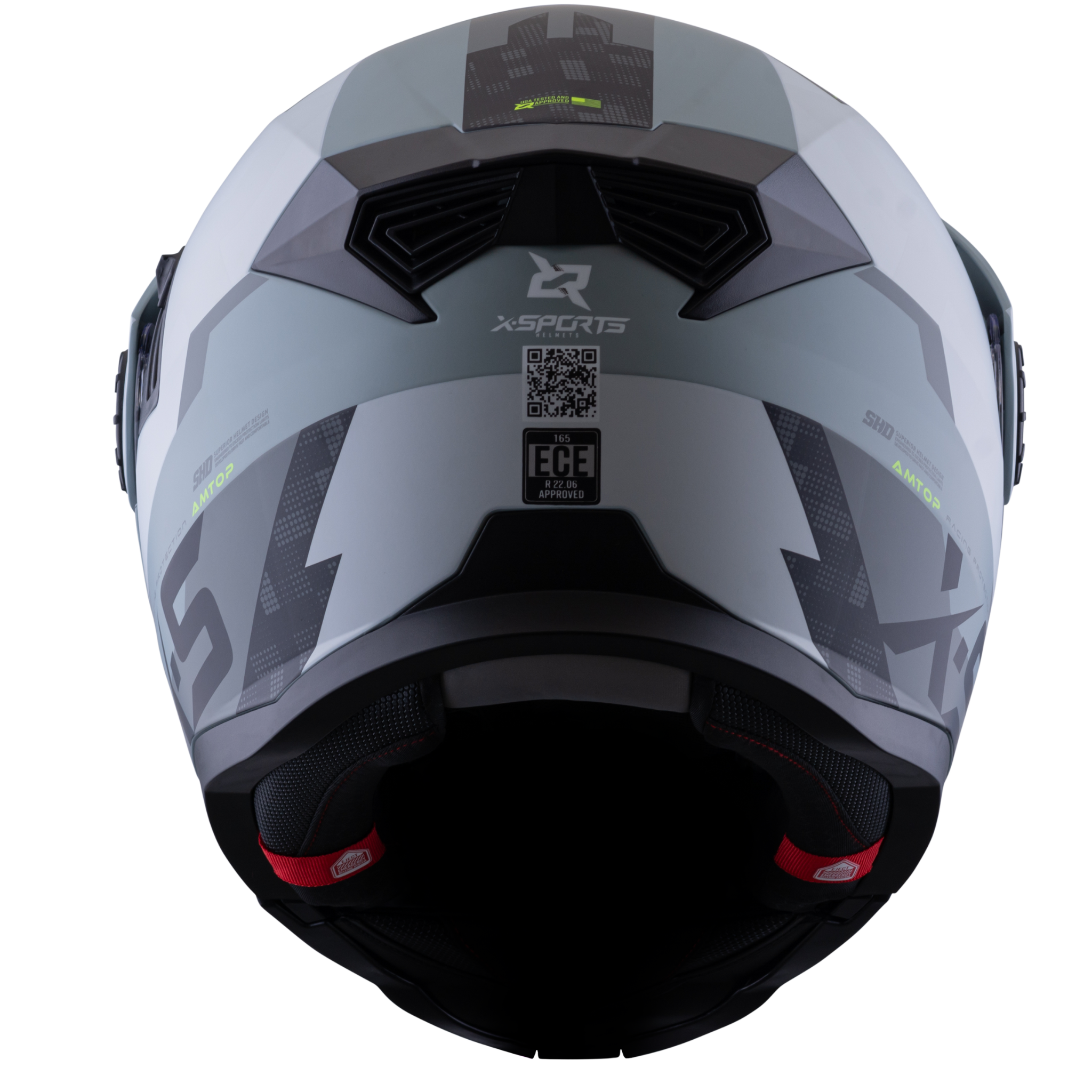 Casco Xsports X-165 Amptop Gris Amarillo