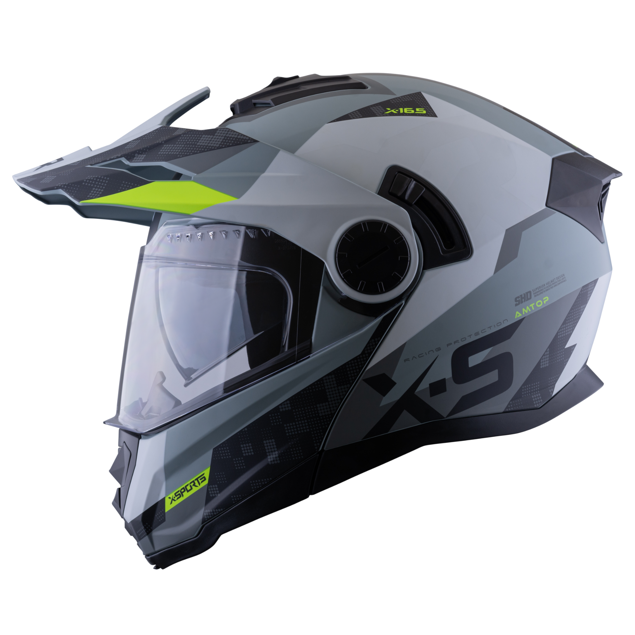Casco XSPORTS X-165 Amptop Gris Amarillo