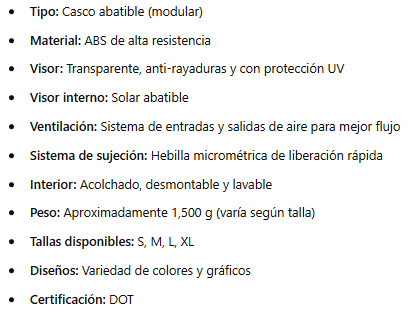 caracteristicas casco 3120