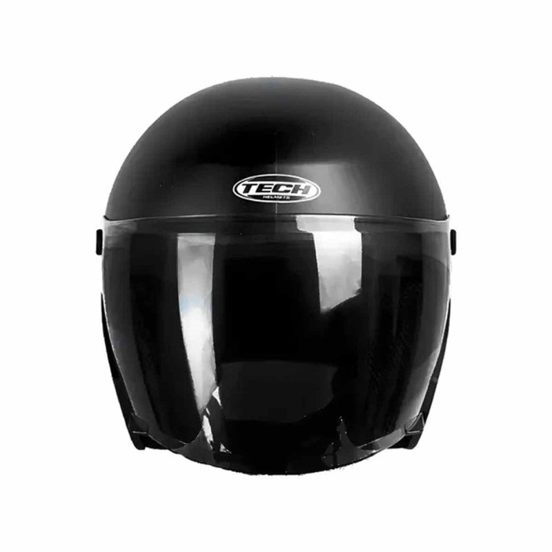 Casco Tech T-10 negro mate, vista frontal
