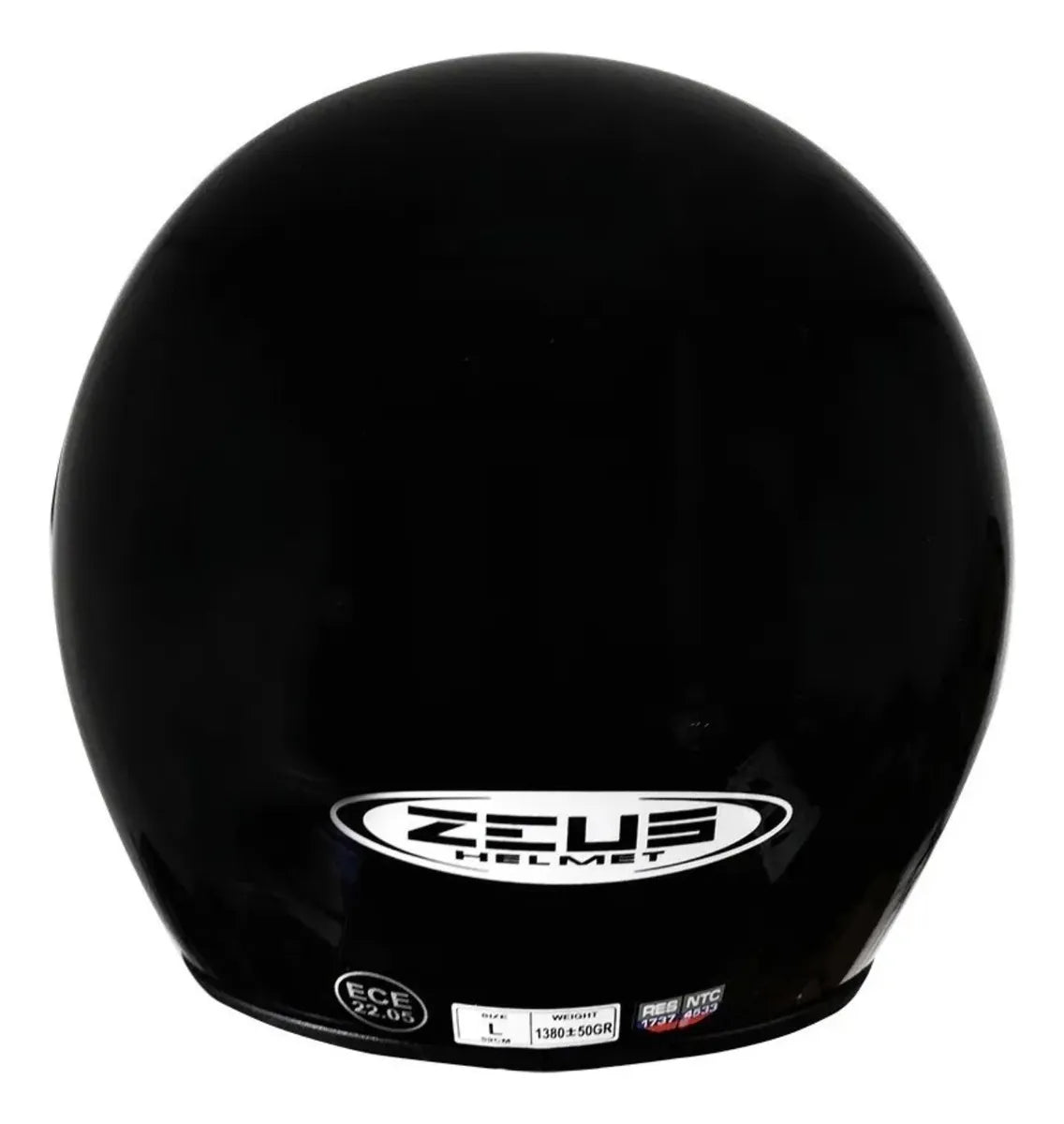 Casco ZEUS 507, negro brillante, vista posterior