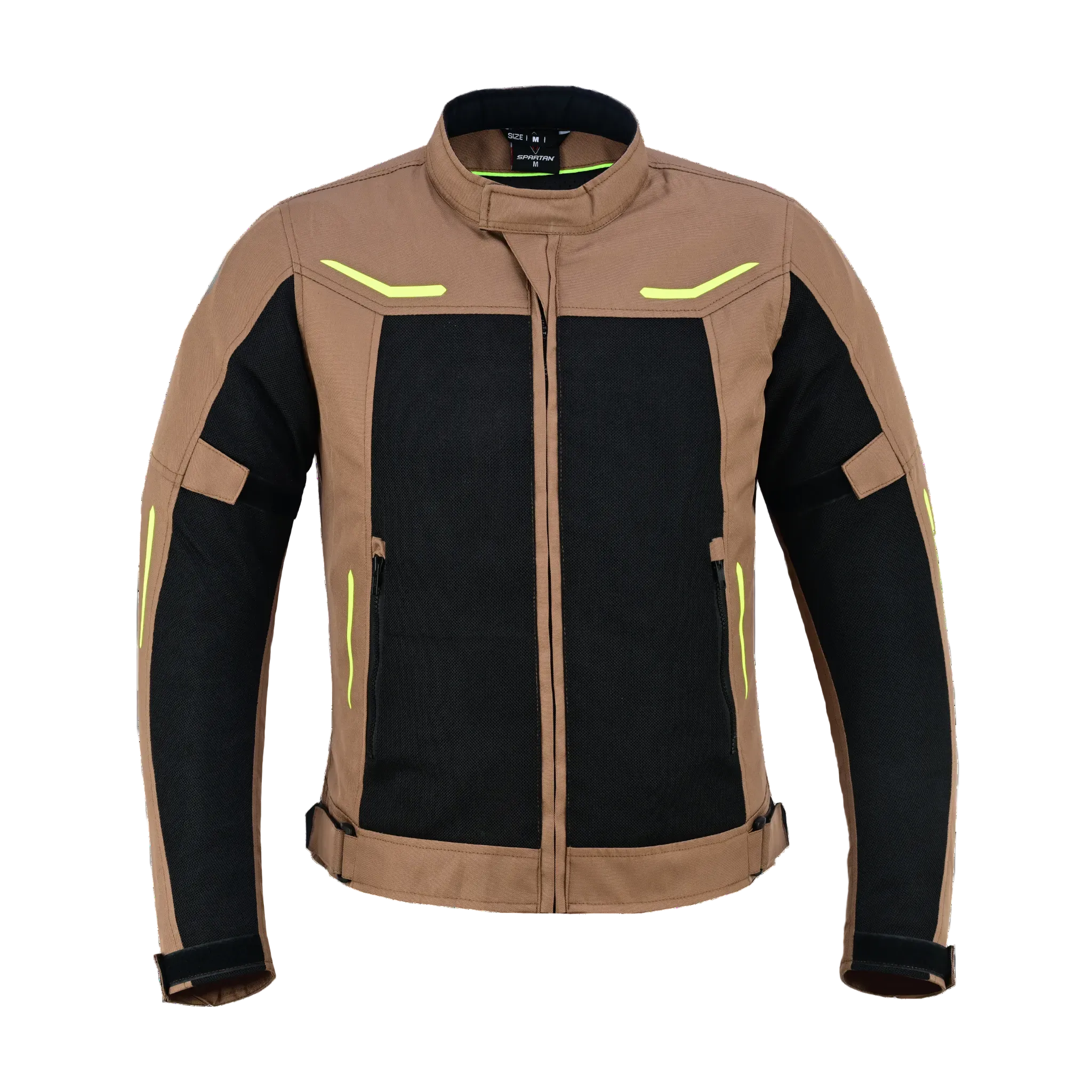 Chaqueta SPARTAN Mesh color arena para motociclista, vista frontal