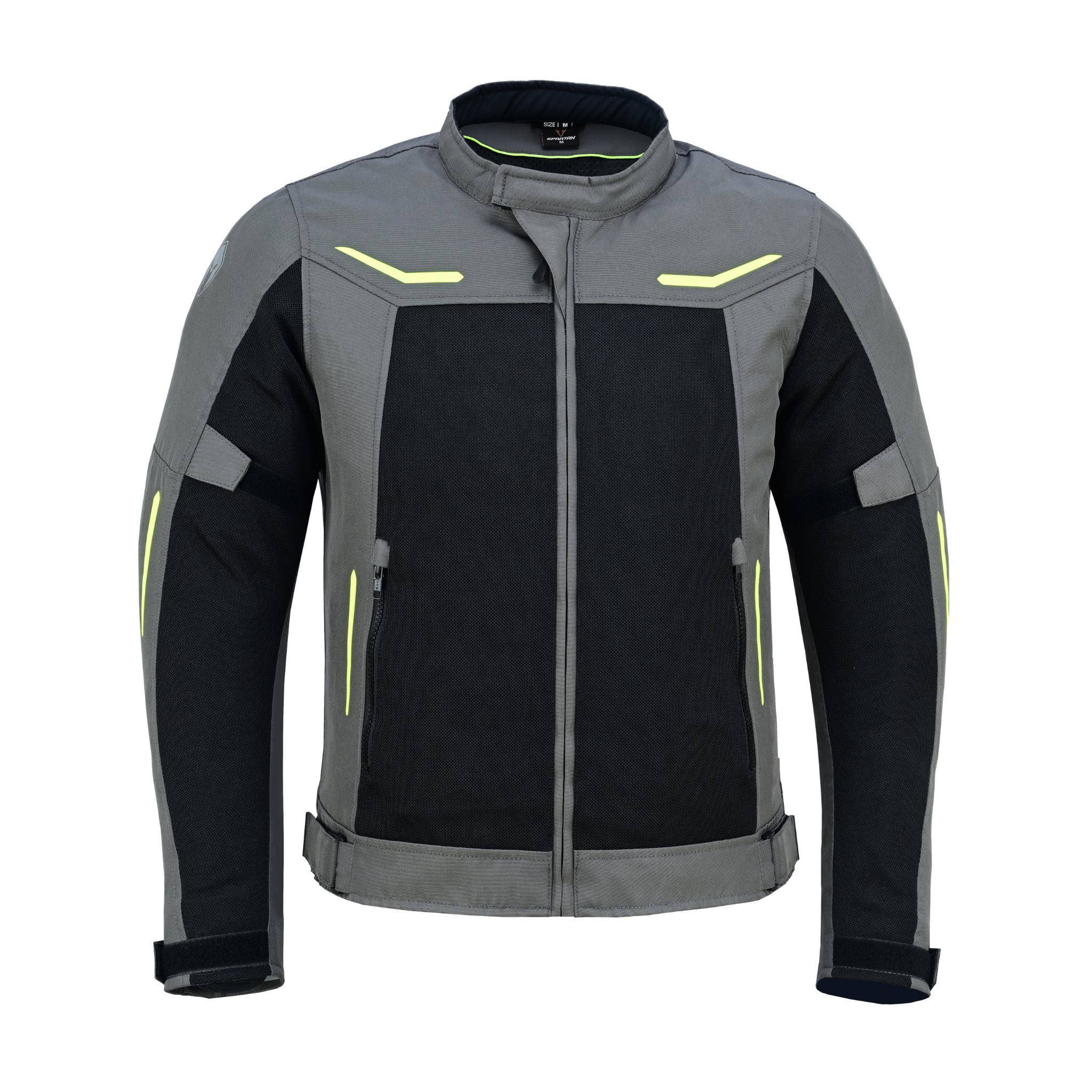 Chaqueta SPARTAN Mesh gris para motociclista, vista frontal