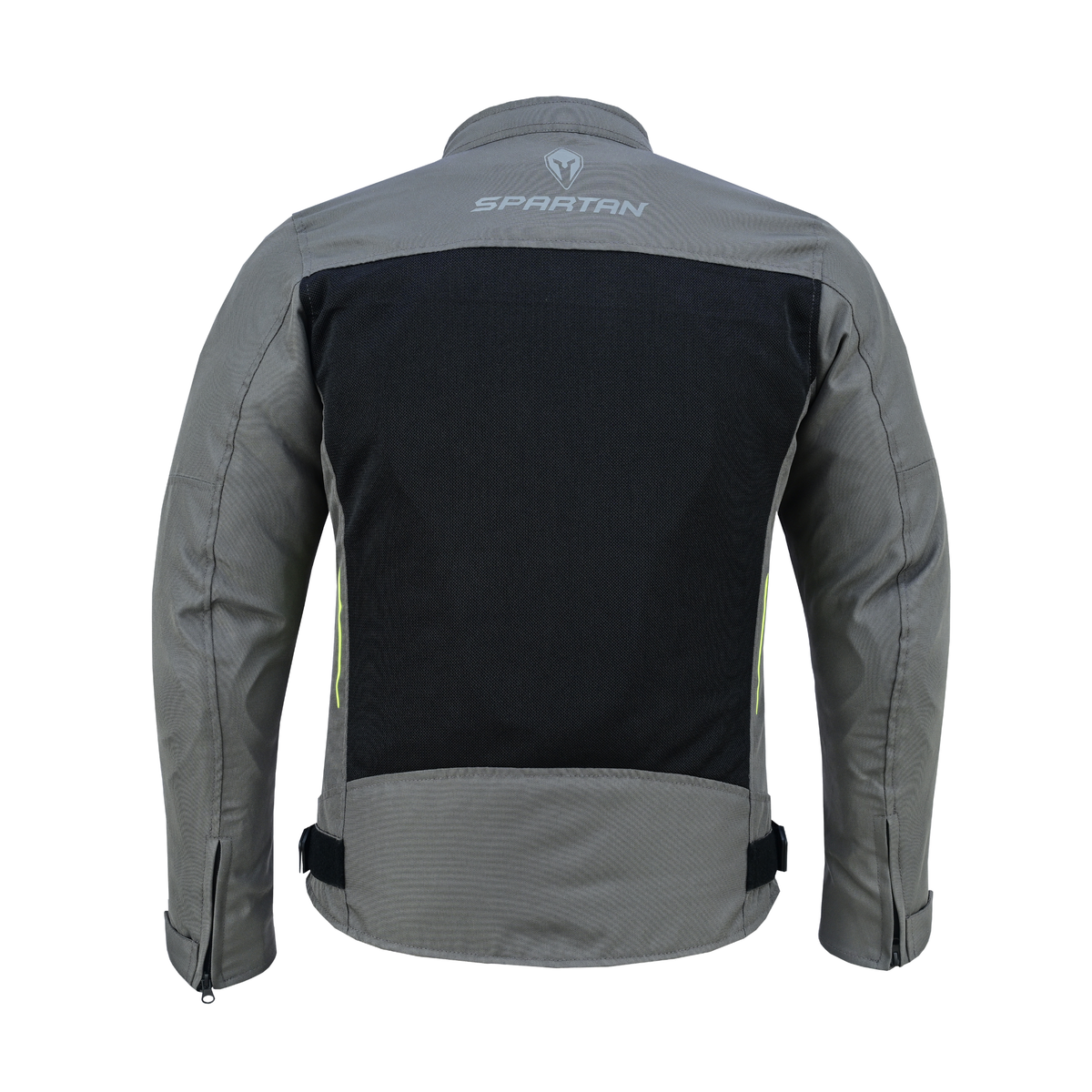 Vista posterior de la chaqueta SPARTAN Mesh gris