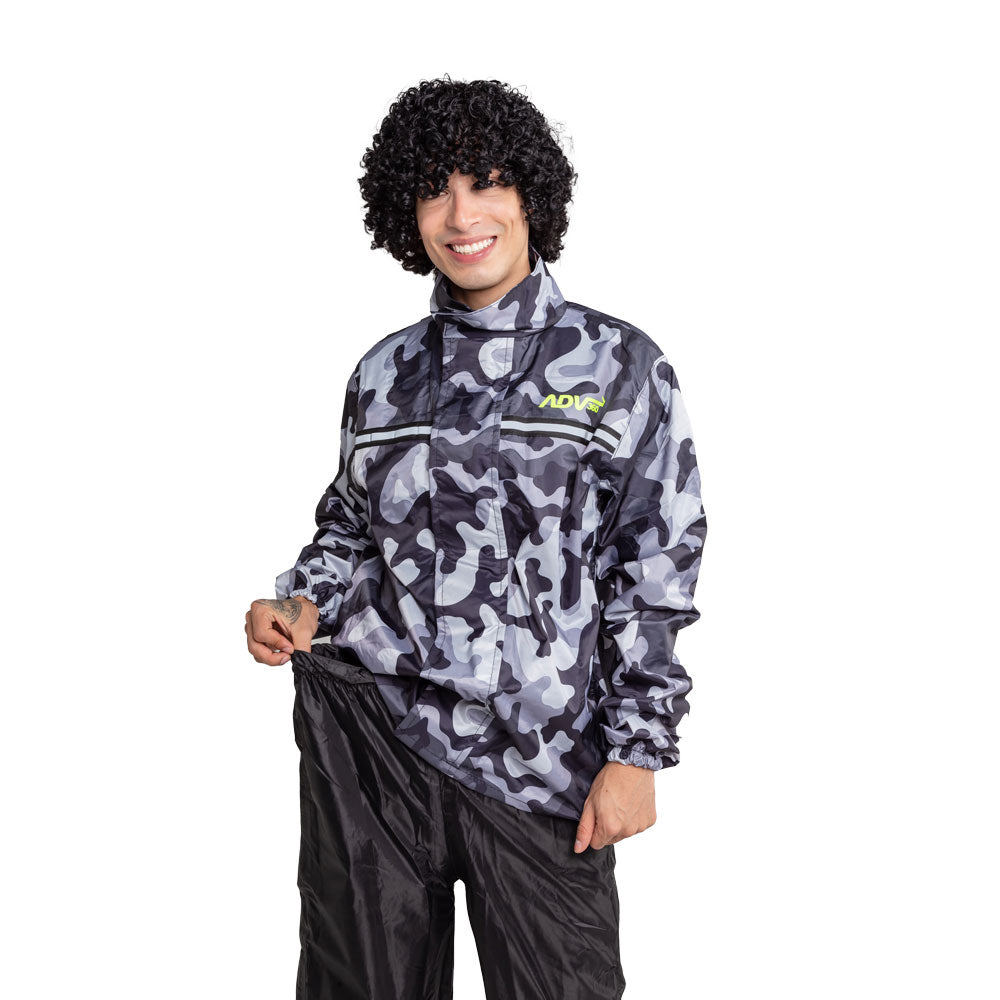 Chaqueta del impermeable Adventure camuflado, vista frontal