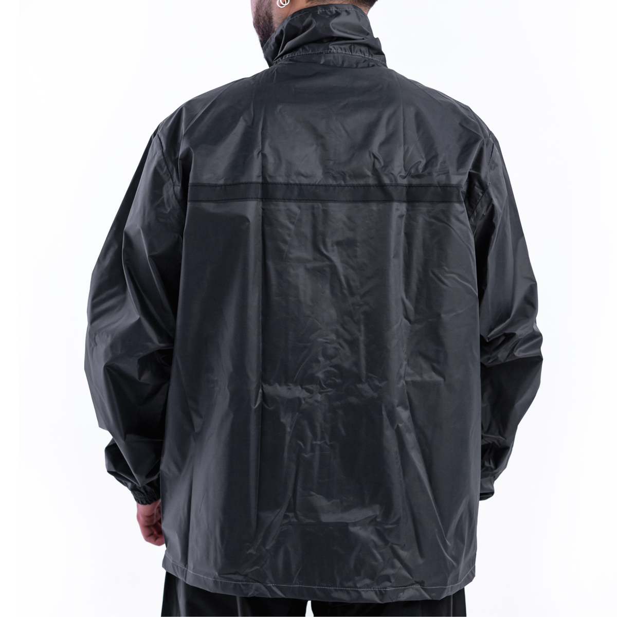 Impermeable Ride Gepack V3TROX, chaqueta negra, vista posterior