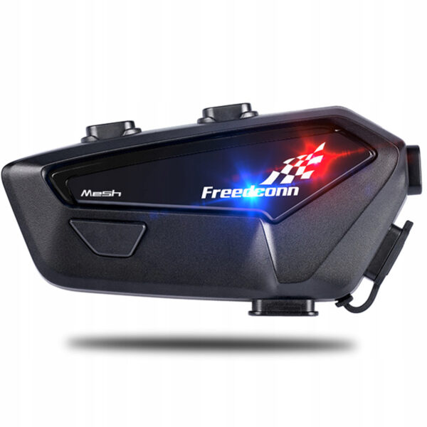 Intercomunicador FreedConn FX Pro para casco de moto, vista lateral con luces LED