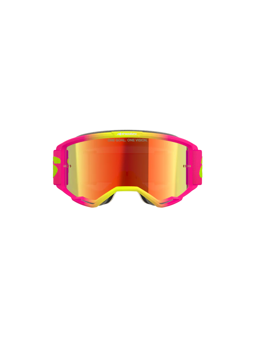 Goggle ALPINESTARS Vision 5 Wordmark Rosa FL Amarillo Mirror Rojo