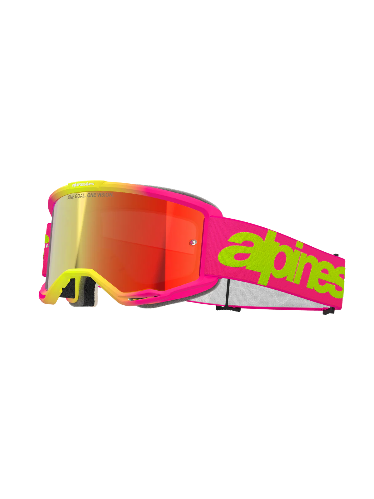 Goggle ALPINESTARS Vision 5 Wordmark Rosa FL Amarillo Mirror Rojo