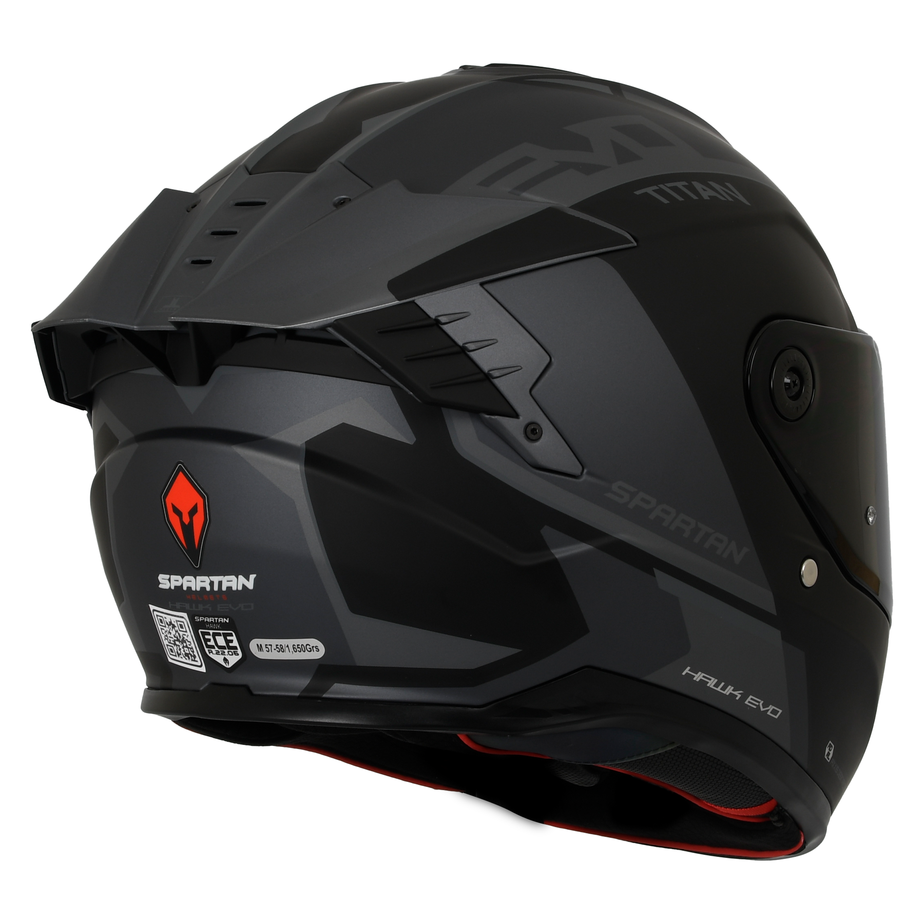 Casco SPARTAN HAWK SV TITAN Gris