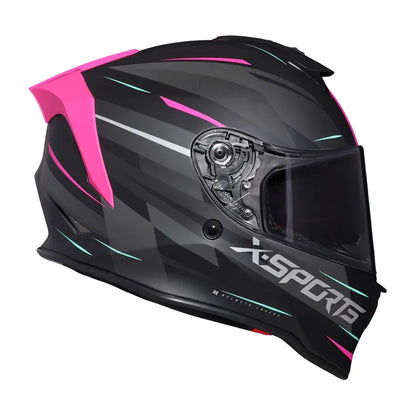 Casco  Xsports V151 Kozmik Negro Rosado