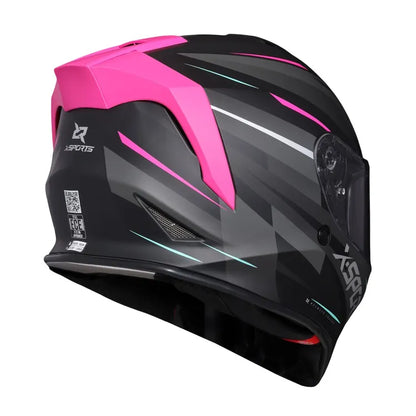 Casco  Xsports V151 Kozmik Negro Rosado