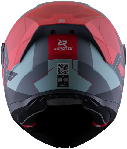 Casco XSPORTS 166 Choixe Gris Rojo Mate