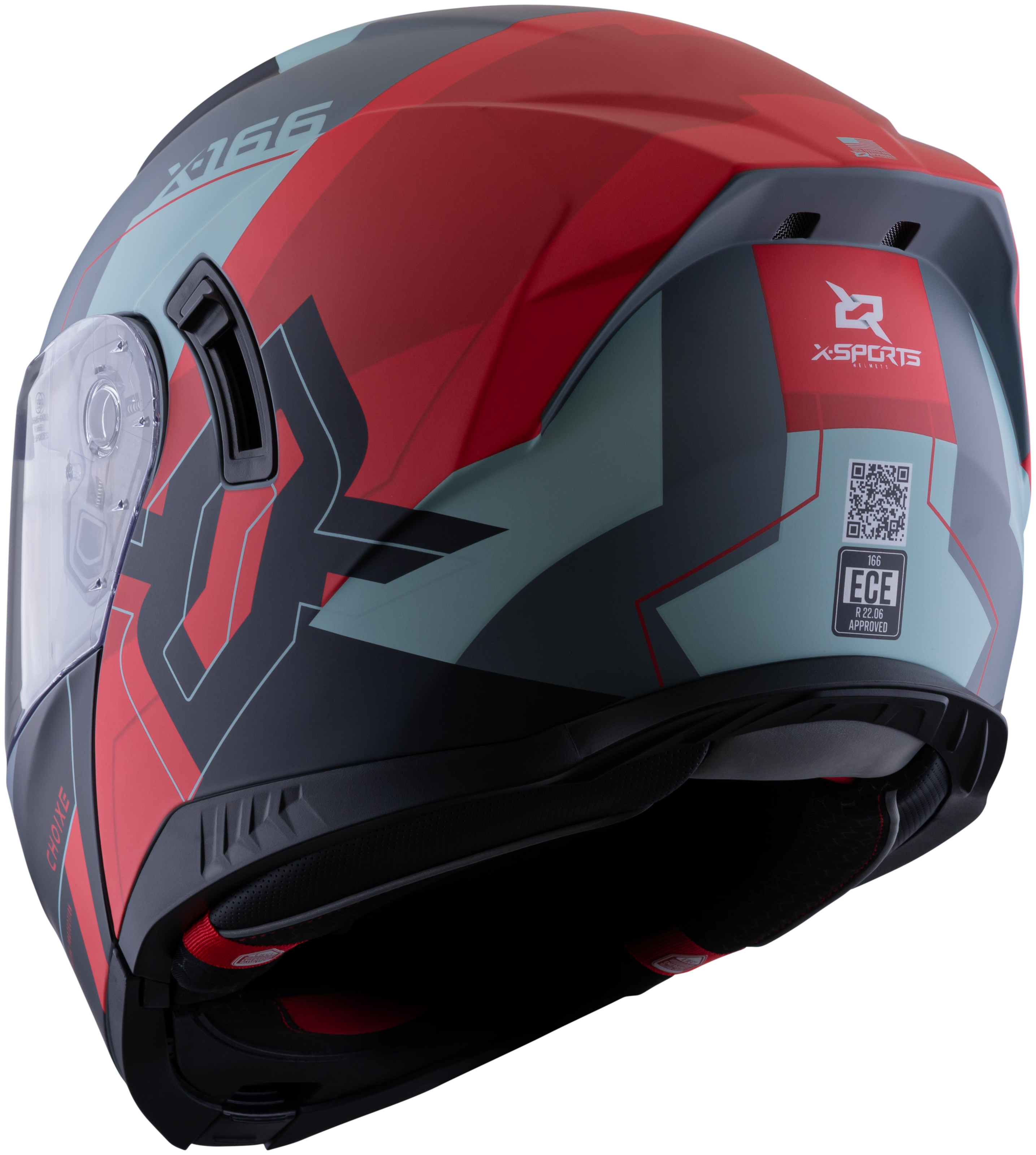 Casco XSPORTS 166 Choixe Gris Rojo Mate