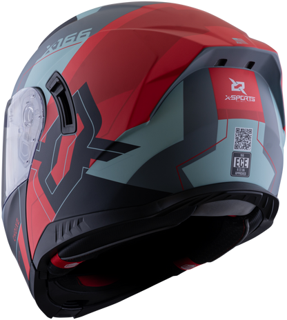 Casco XSPORTS 166 Choixe Gris Rojo Mate